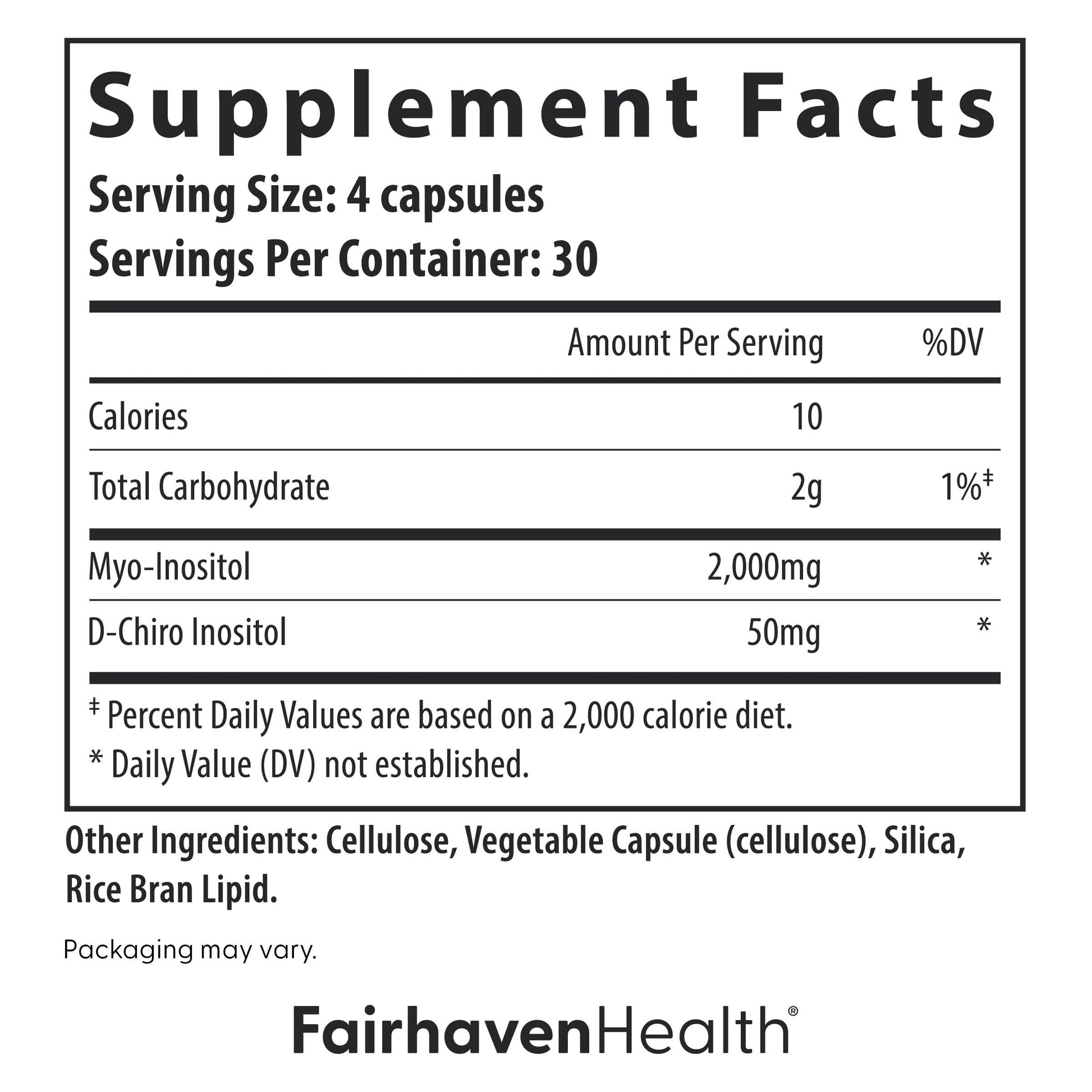 Fairhaven Health Myo-Inositol and D-Chiro Inositol Supplement for Women | 40:1 Ratio | Female Fertility Supplement for Women and Hormone Balance* | Vegan | 120 Myo & D-Chiro Inositol Capsules Fairhaven Health buy supplements canada