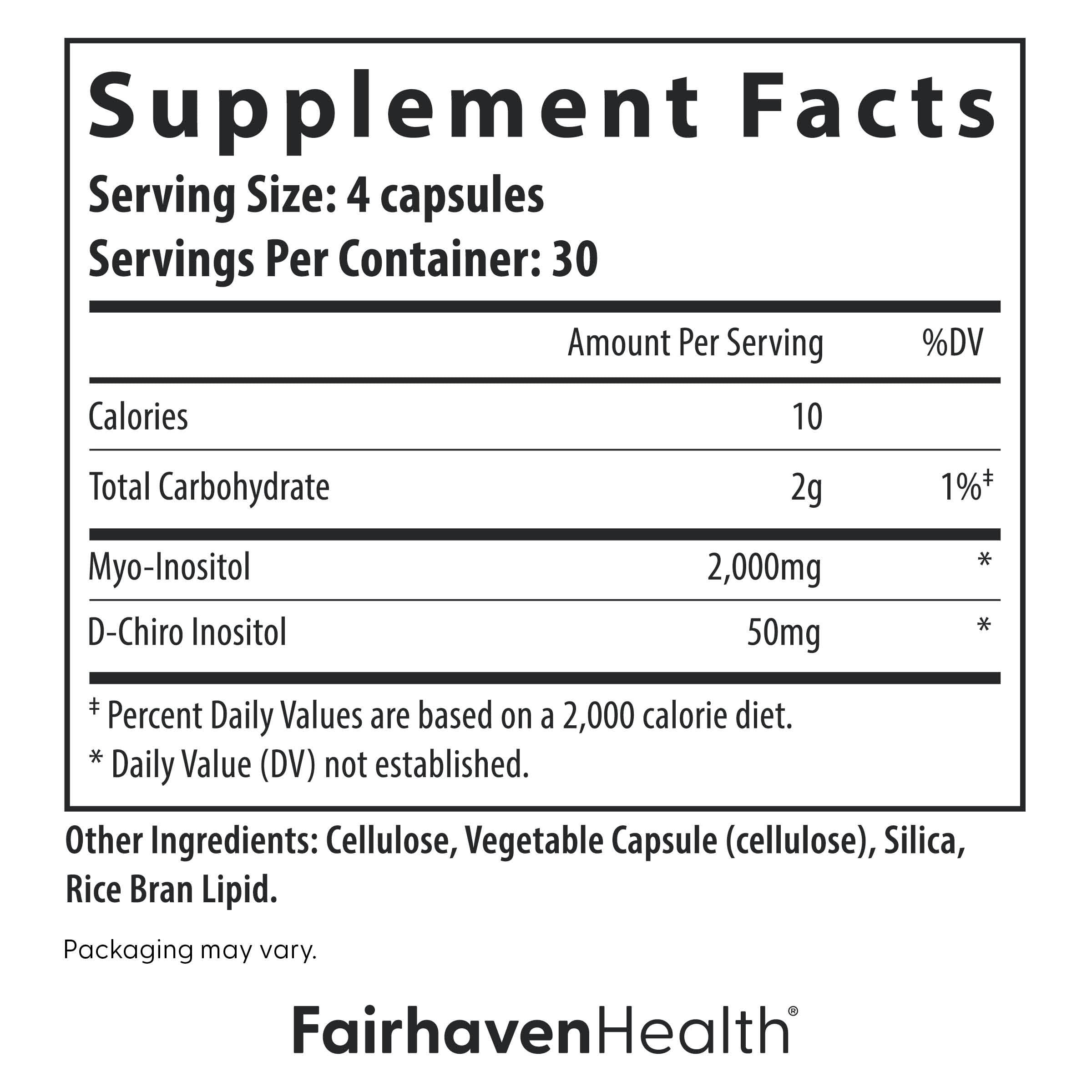 Fairhaven Health Myo-Inositol and D-Chiro Inositol Supplement for Women | 40:1 Ratio | Female Fertility Supplement for Women and Hormone Balance* | Vegan | 120 Myo & D-Chiro Inositol Capsules Fairhaven Health buy supplements canada