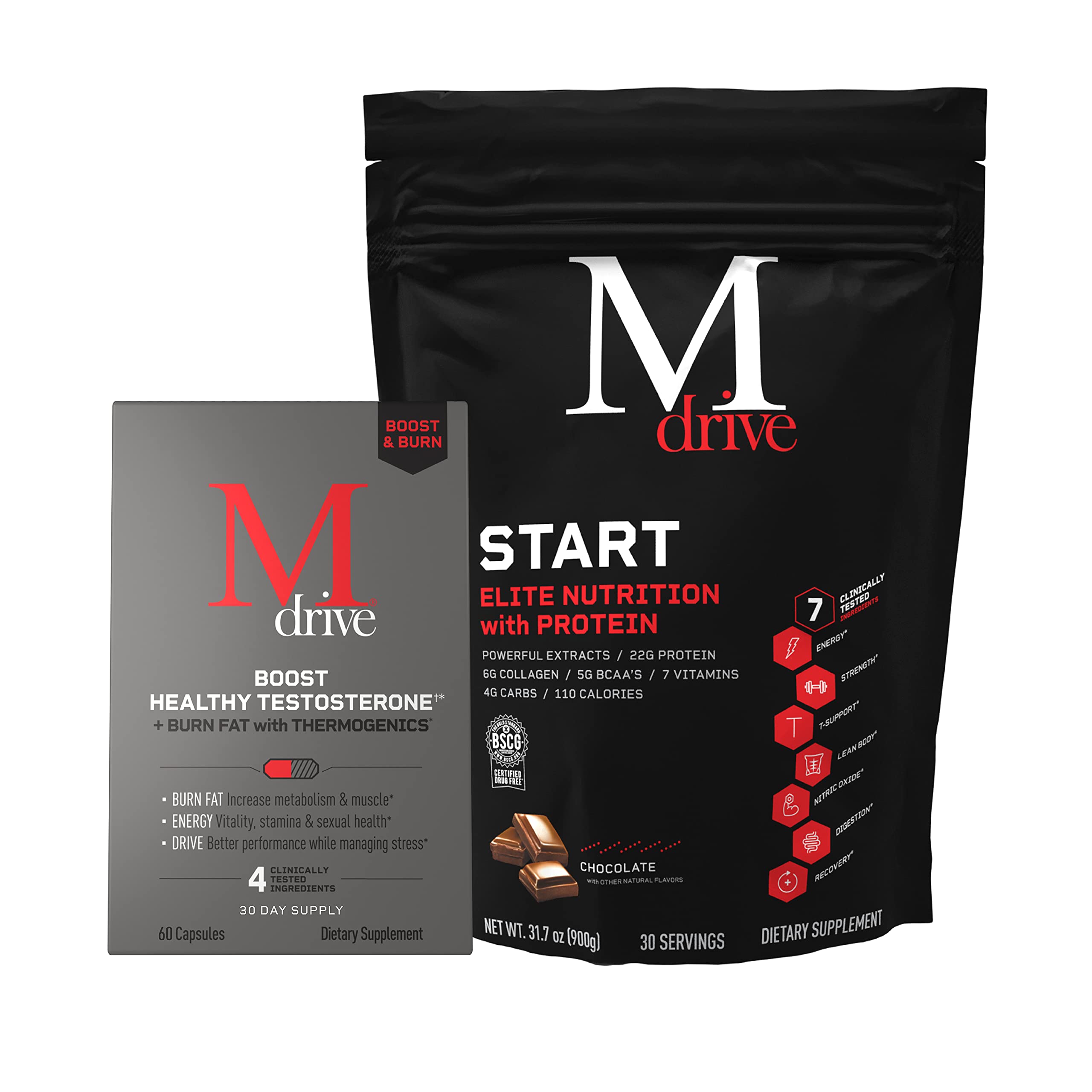 Mdrive Boost & Burn for Men Start Everyday Nutrition & Protein Powder - Natural Energy Mdrive buy supplements canada