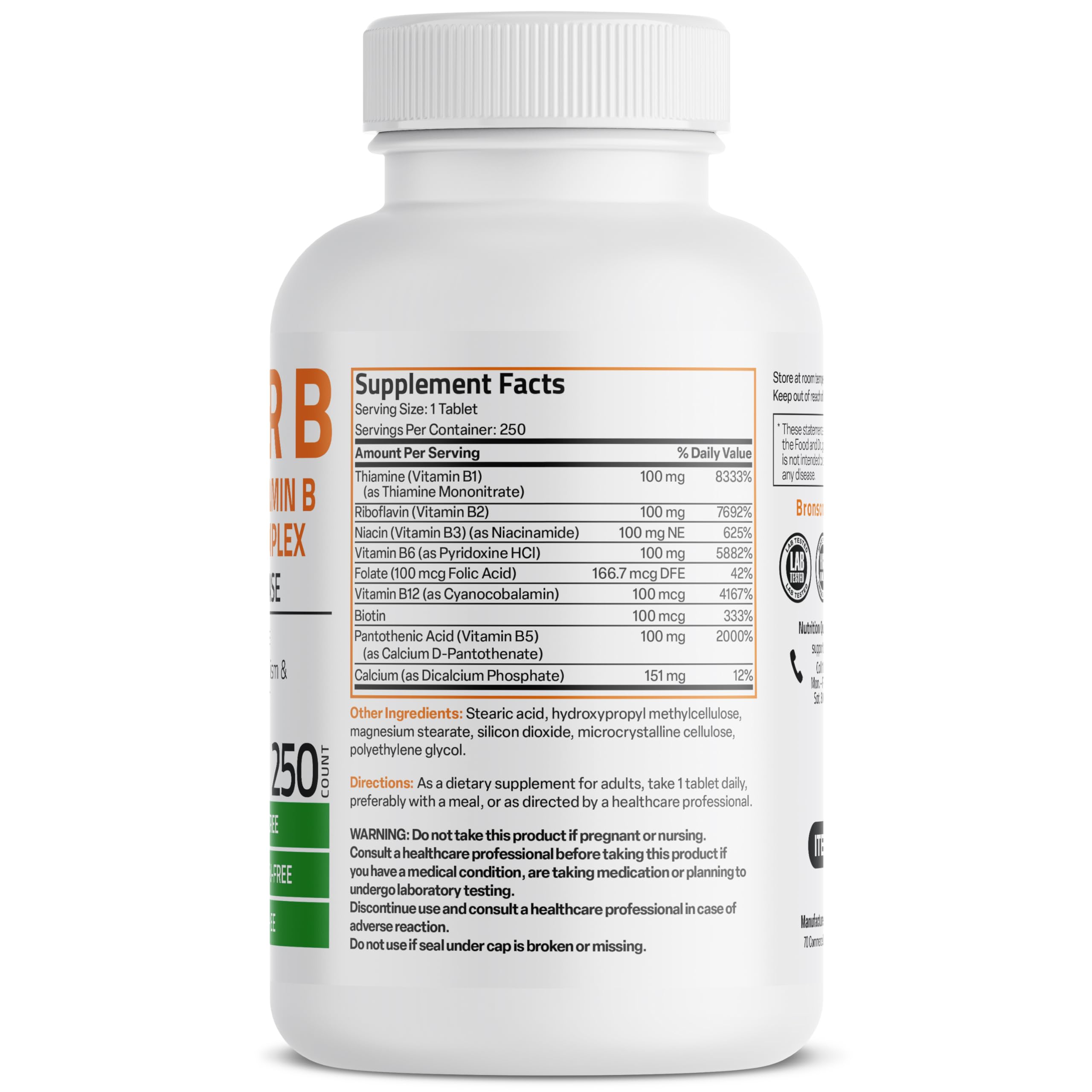 Bronson Super B 100 Vitamin B Complex Sustained Release Contains All B Vitamins Bronson buy supplements canada