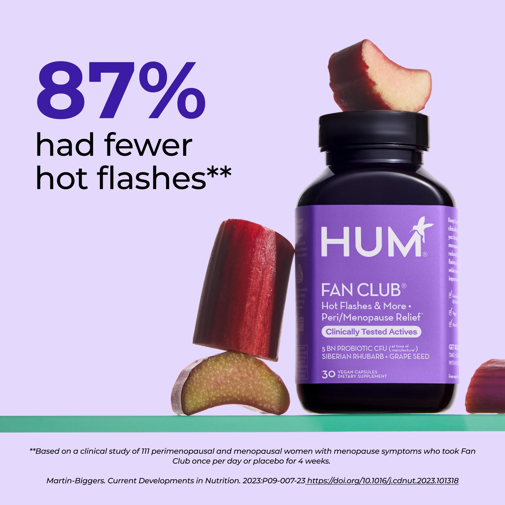 HUM Fan Club Menopause Probiotic Supplement, Estrogen Free Menopause Supplements for Women, Non Hormonal, Supports Energy & Hot Flashes, Grape Seed Extract & Siberian Rhubarb, 30 Vegan Capsules HUM buy supplements canada