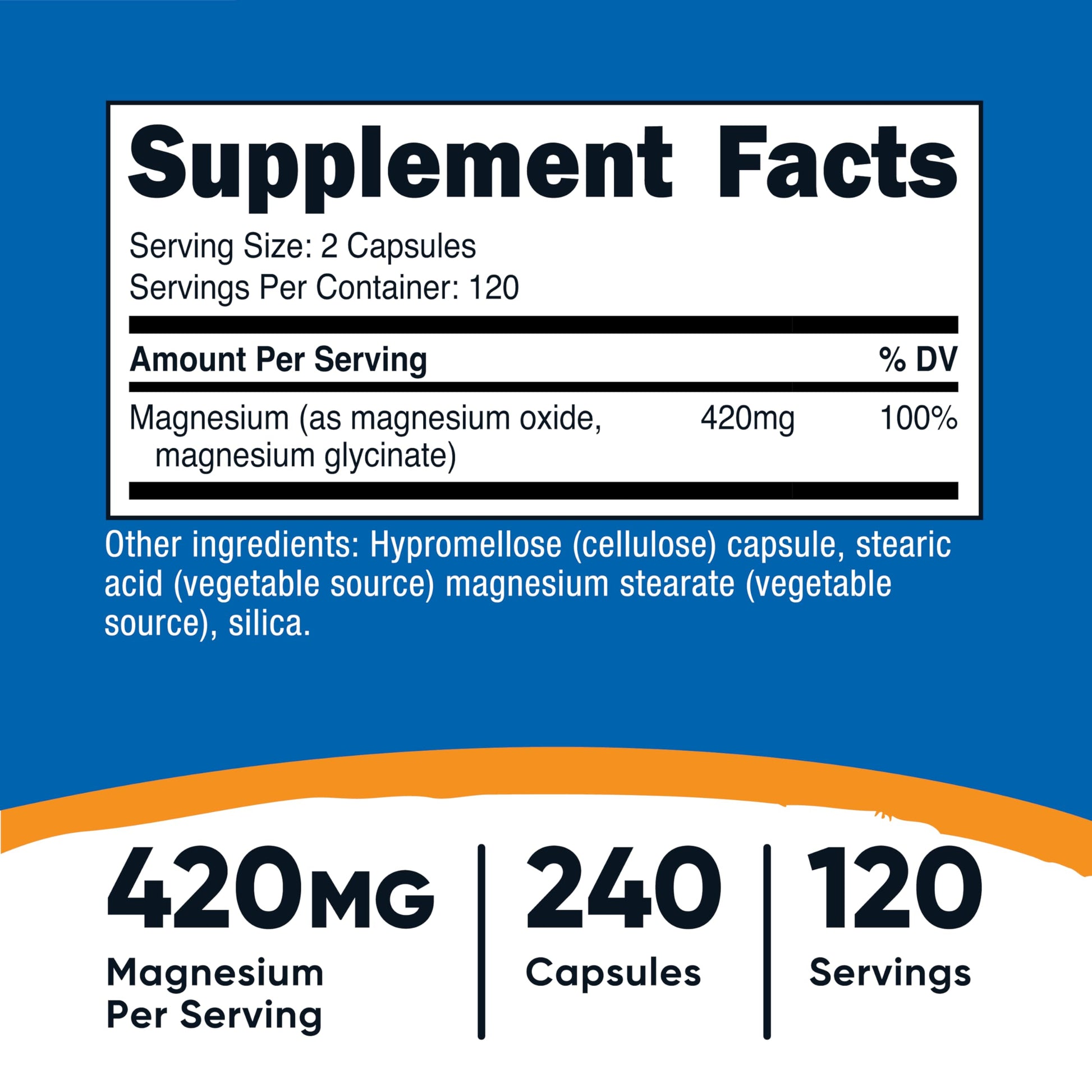 Nutricost Magnesium+ Extra Strength 420mg, 240 Capsules - 120 Servings. Magnesium Oxide and Glycinate - Non-GMO, Gluten Free, Vegan Friendly Nutricost buy supplements canada