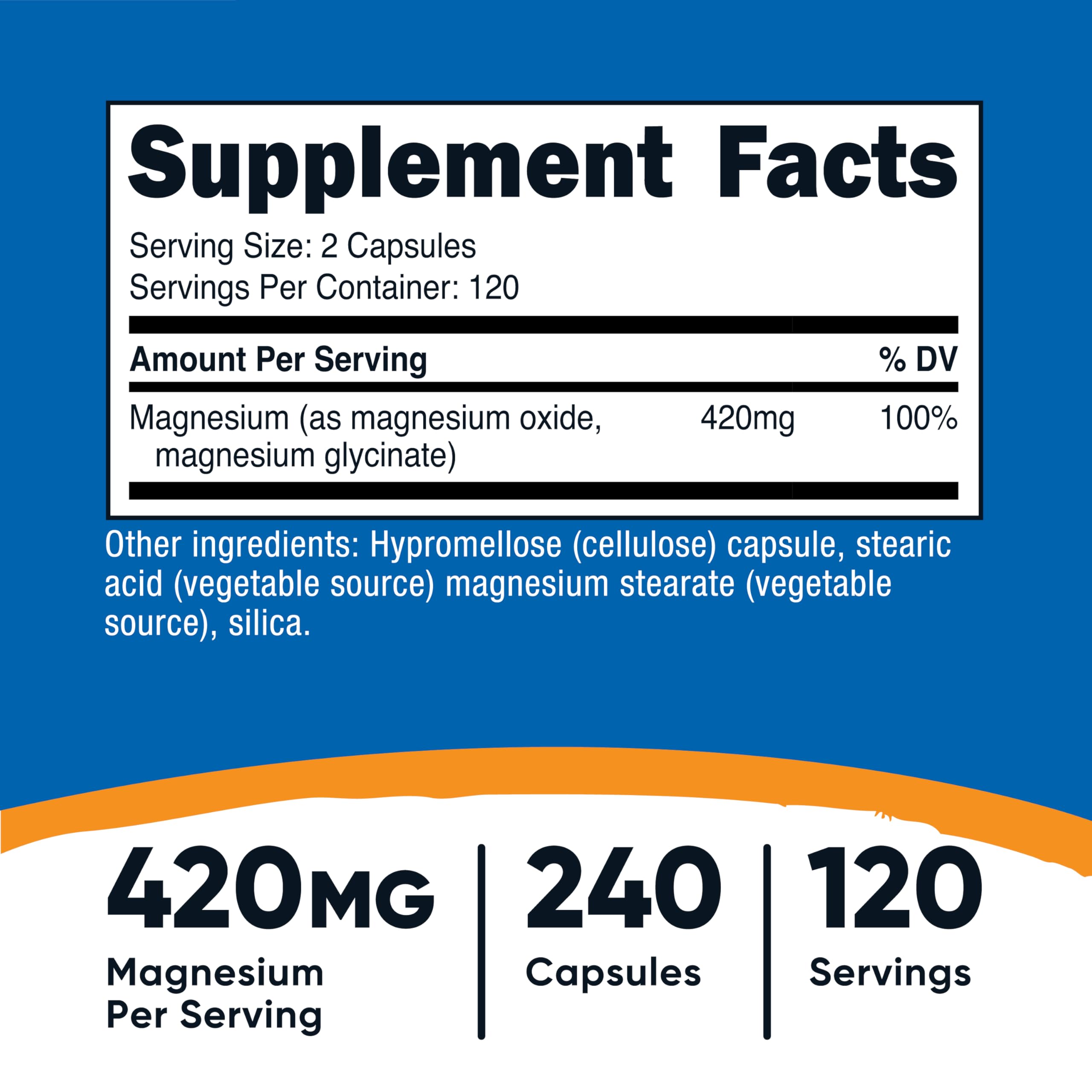 Nutricost Magnesium+ Extra Strength 420mg, 240 Capsules - 120 Servings. Magnesium Oxide and Glycinate - Non-GMO, Gluten Free, Vegan Friendly Nutricost buy supplements canada