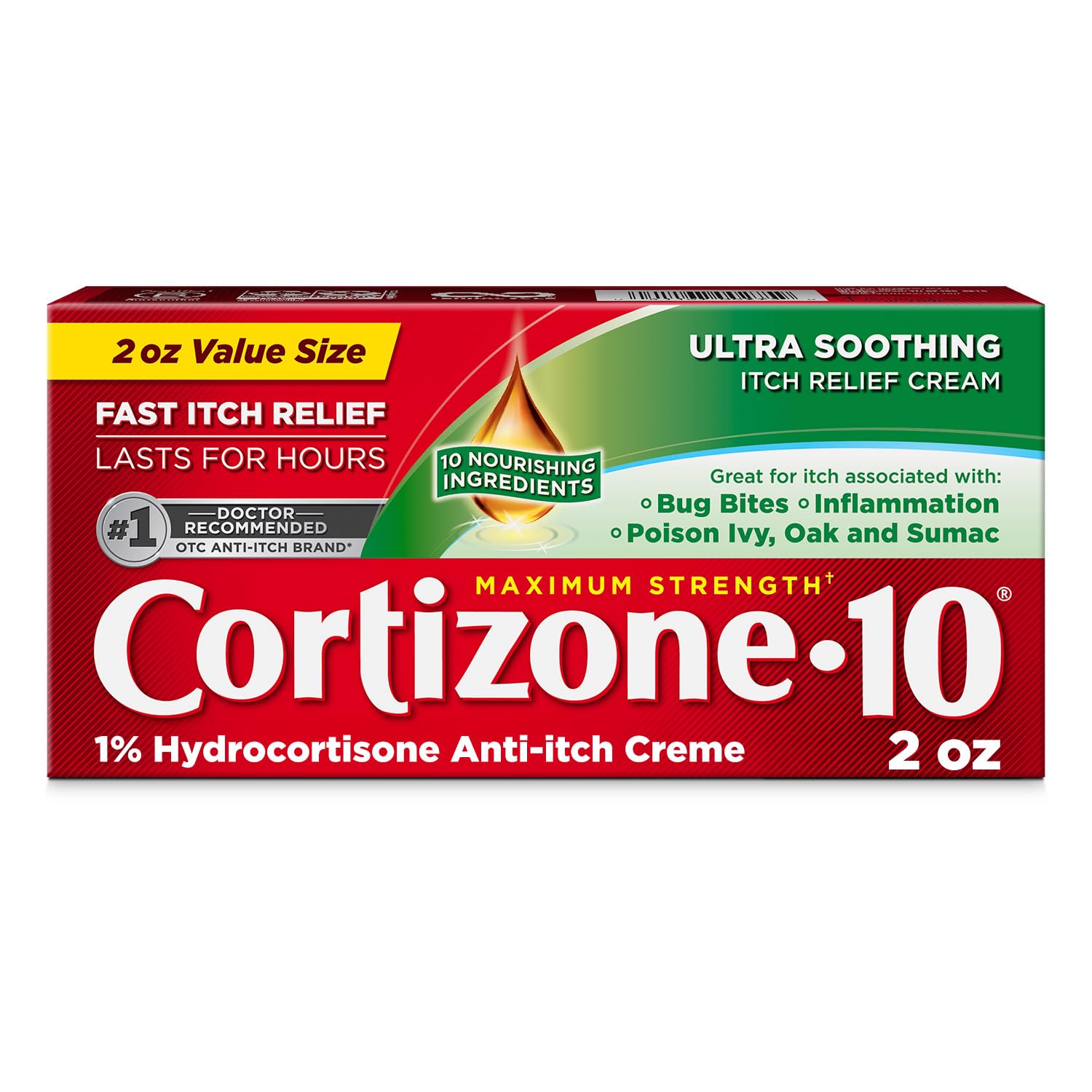Cortizone-10 Maximum Strength Ultra Soothing Itch Relief Cream, 1% Hydrocortisone, Fast-Acting, Anti-Itch Cream for Bug Bites, Rash, Eczema, Psoriasis, Poison Ivy, Oak, Sumac & More, 2 oz Cortizone 10 buy supplements canada