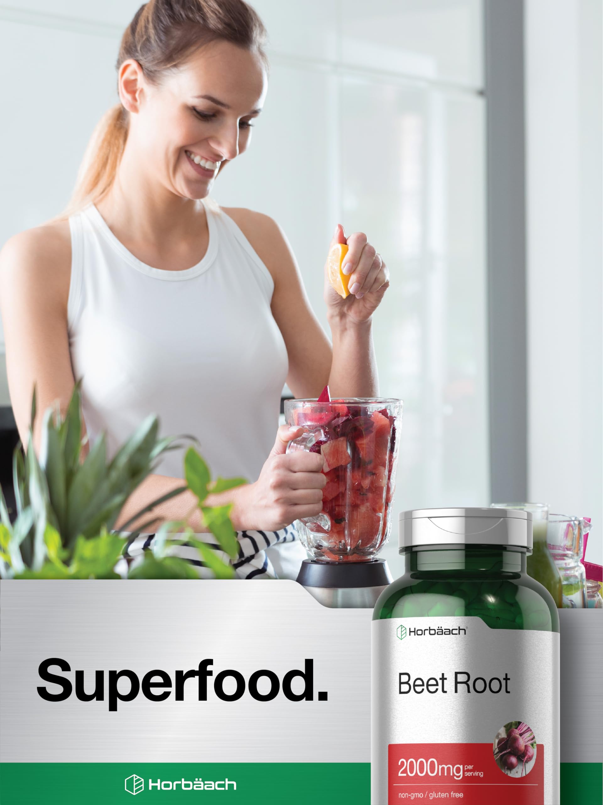 Horbäach Beet Root Powder Capsules | 220 Pills | Herbal Extract | Non-GMO, Gluten Free Supplement Horbäach buy supplements canada