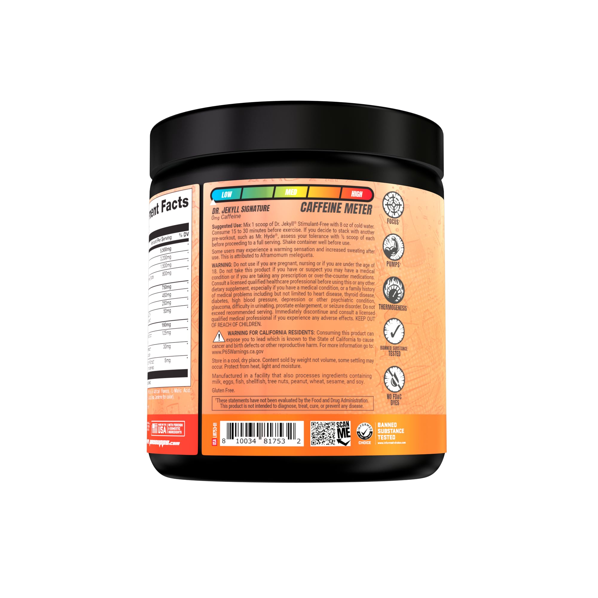 PROSUPPS Dr. Jekyll Signature Pre-Workout Powder, Stimulant & Caffeine Free, Intense PROSUPPS buy supplements canada