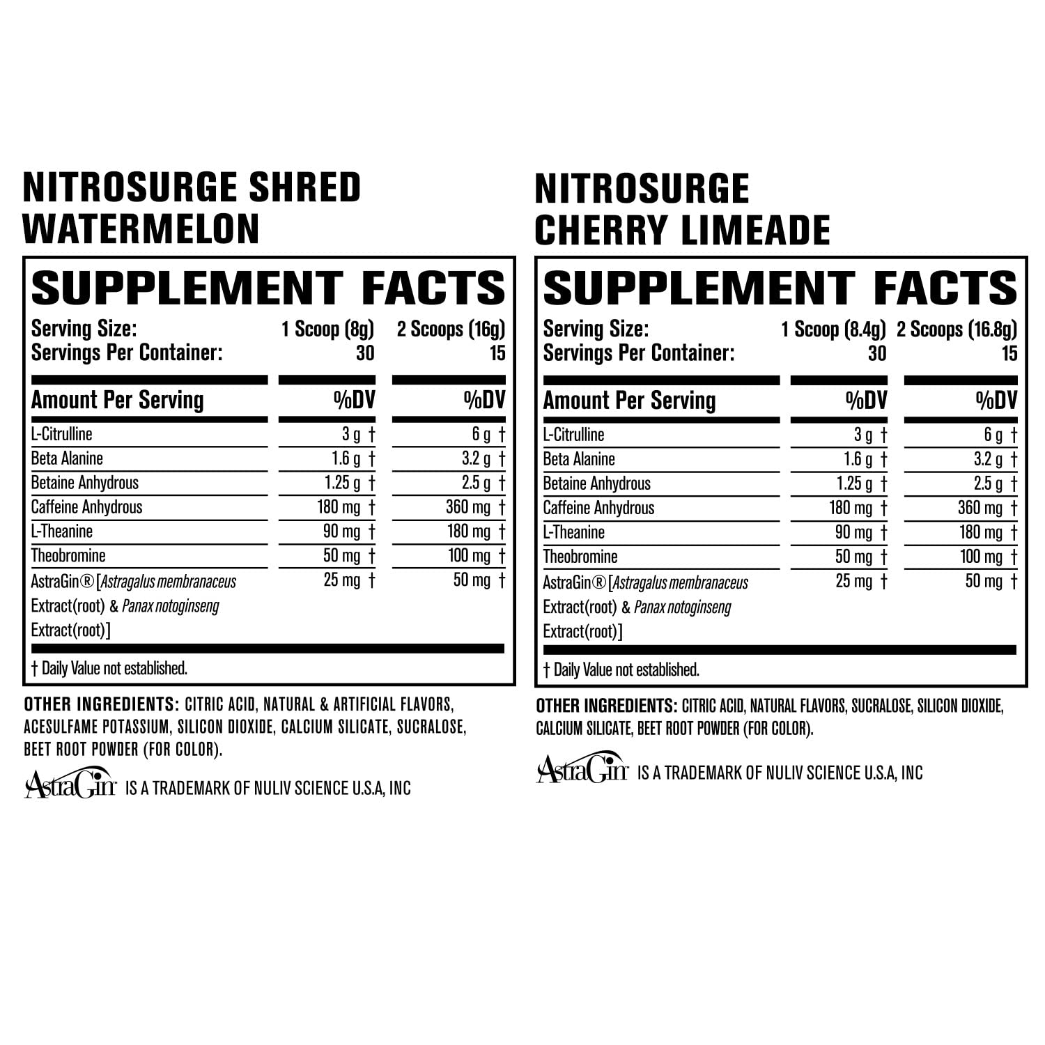 Jacked Factory Nitrosurge Pre-Workout in Cherry Limeade & Watermelon Nitrosurge Shred Jacked Factory buy supplements canada