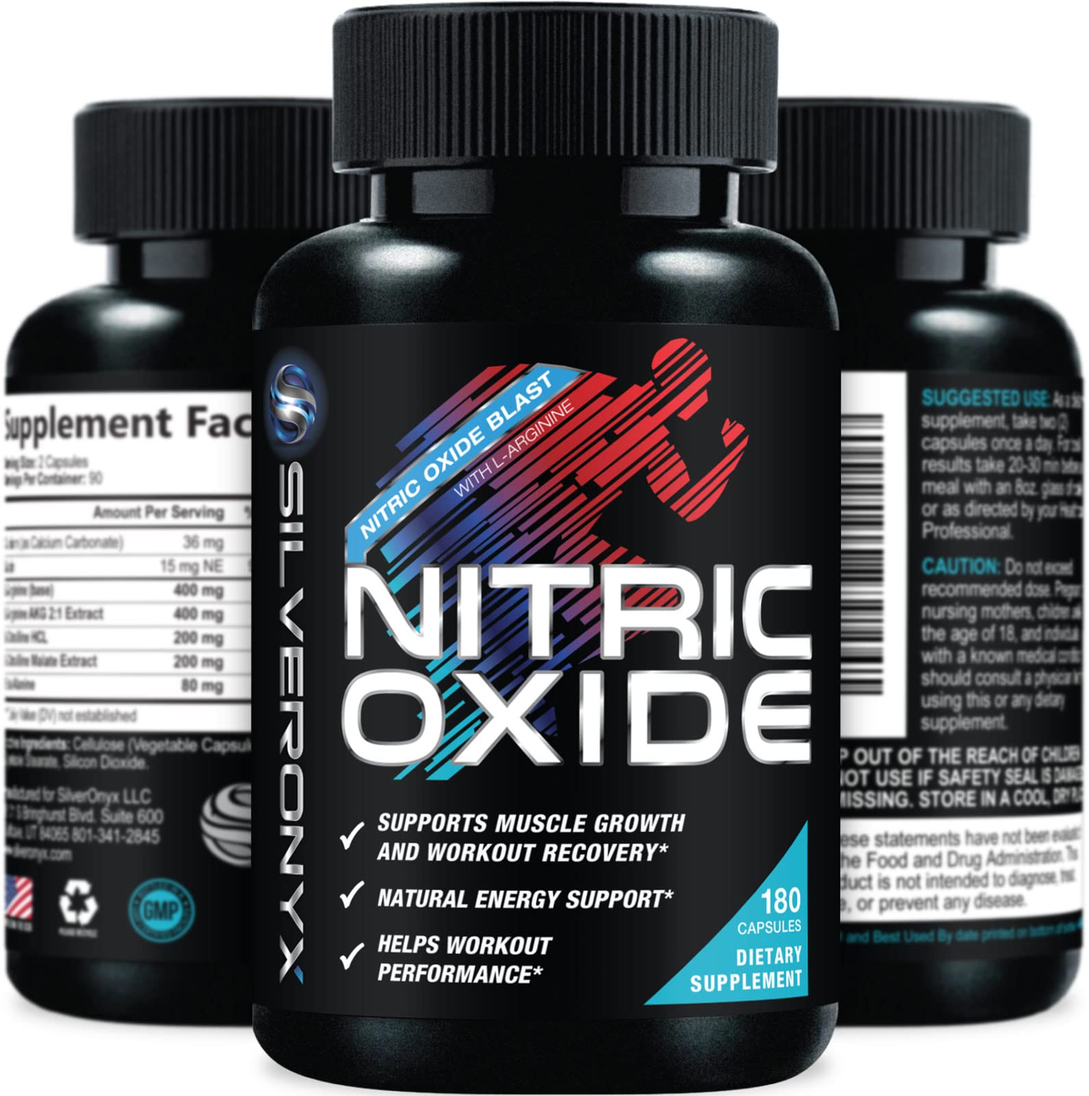Extra Strength Nitric Oxide Supplement L Arginine 3X Strength - Citrulline Malate, AAKG SILVERONYX buy supplements canada