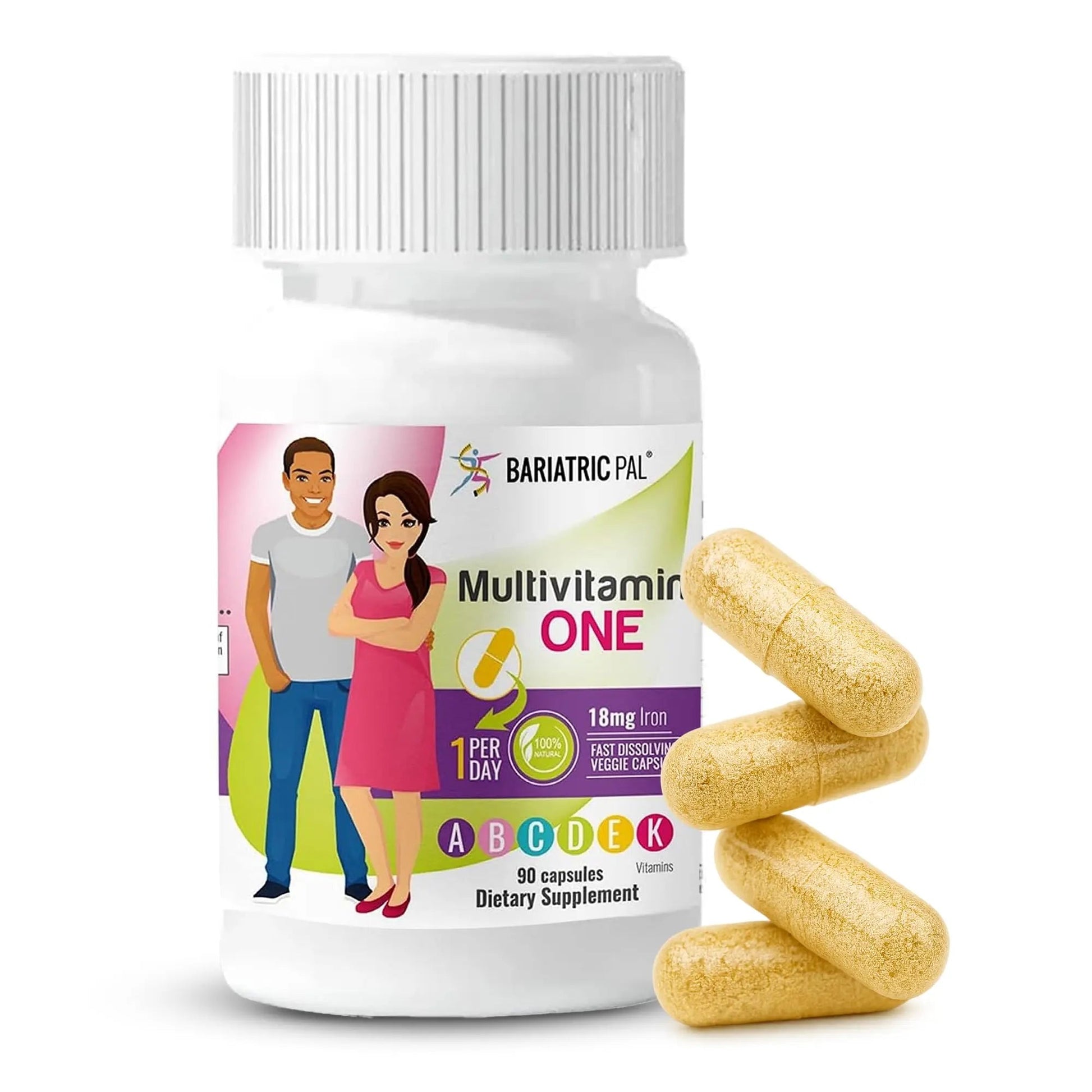 BariatricPal Multivitamin ONE 1 per Day! Bariatric Multivitamin Capsule with 18 mg of Iron | Easy to Swallow Capsule | BariatricPal buy supplements canada