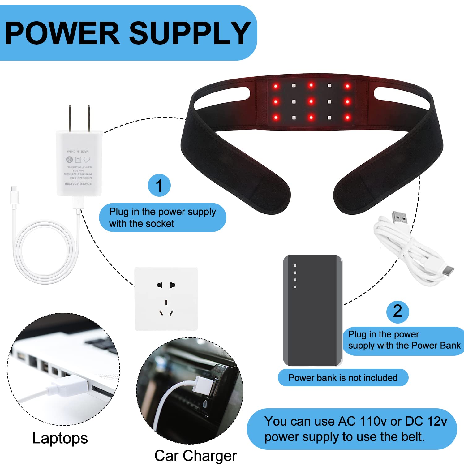 Red Light Therapy Belt for Neck, Infrared Light Therapy Flexible Wearable Wrap Pad LitePow buy supplements canada