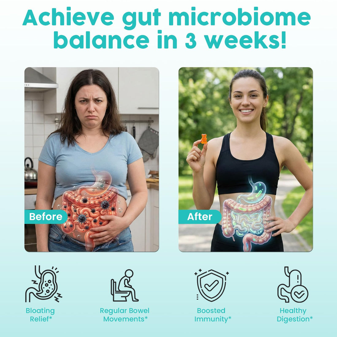 (180 Count) Probiotic Gummies, 19 in 1 Prebiotics Postbiotic Probiotic Gummies, 100 Billion CFU Probiotics for Women Men, Complete Immune, Gut & Digestive Support*, Sugar Free, Vegan Hanliste buy supplements canada