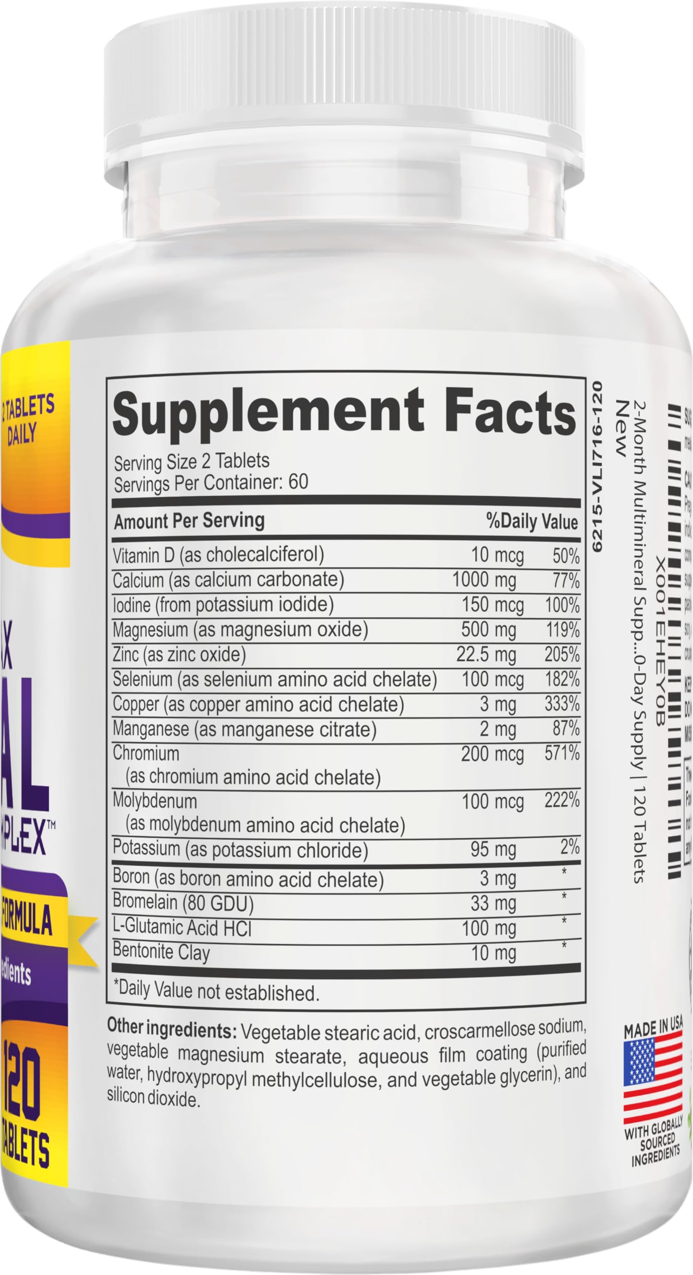 2-Month Multimineral Supplement Support Iron-Free Formula | Daily Multiminerals | Multi-Mineral Supplements | Minerals Complex | 60-Day Bulk Supply | 120 Tablets Elevate Recovery Supplements buy supplements canada