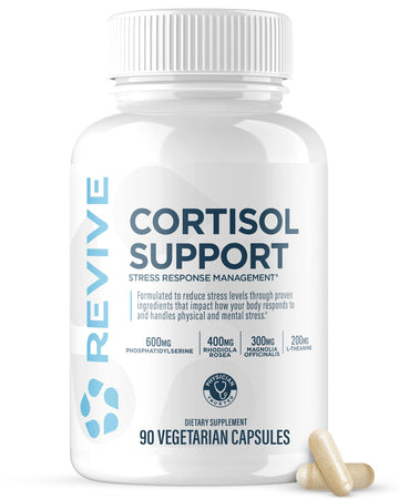 Revive MD Cortisol Manager, 90 Vegetarian Capsules - Cortisol Supplement w/Magnesium & L-Theanine Support Health, Focus, Energy, Fatigue, & Adrenal Gland Function - Vegan & Gluten-Free (30 Servings) Revive buy supplements canada