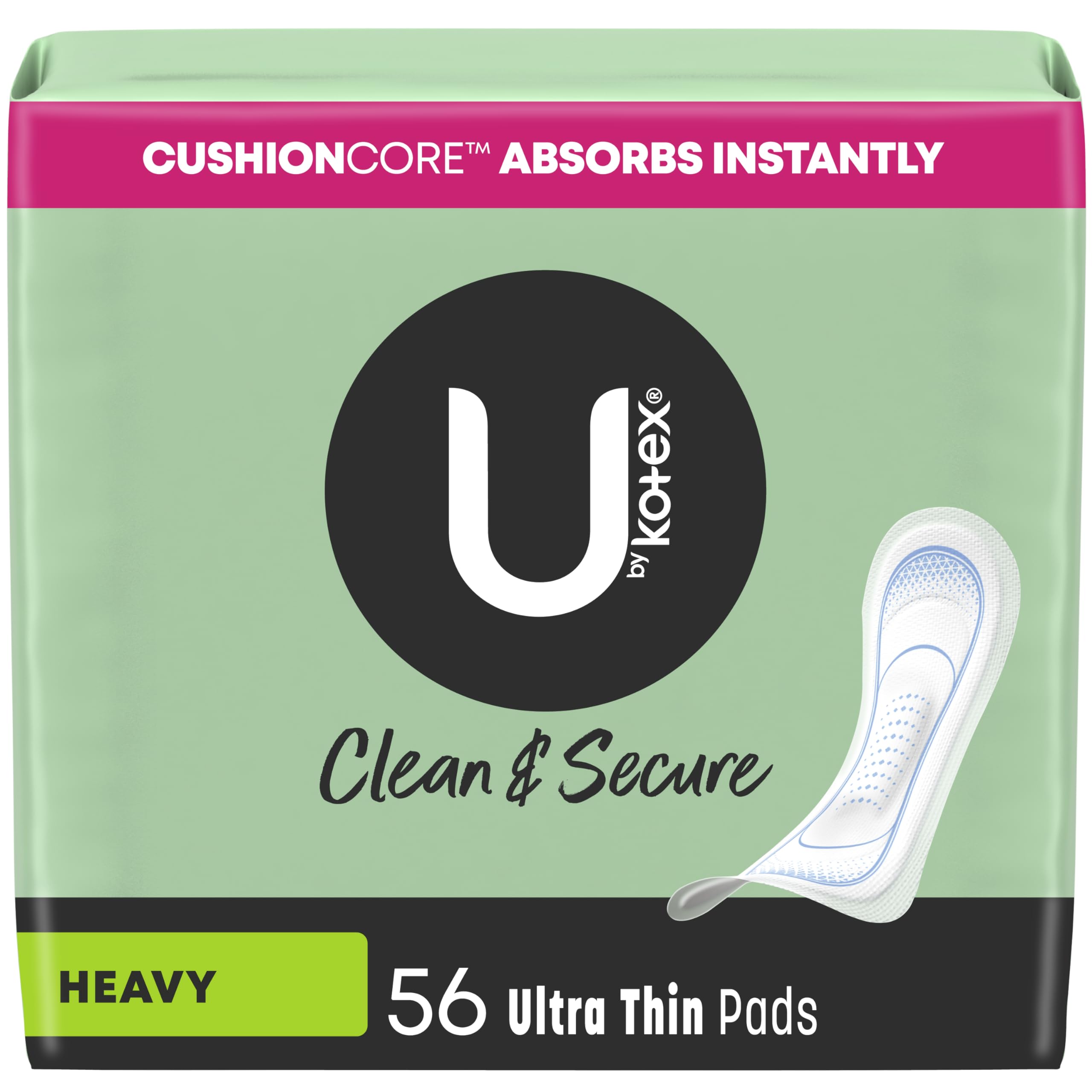 U by Kotex Clean & Secure Ultra Thin Pads, Heavy Absorbency, 56 Count (Packaging May Vary) U by Kotex buy supplements canada