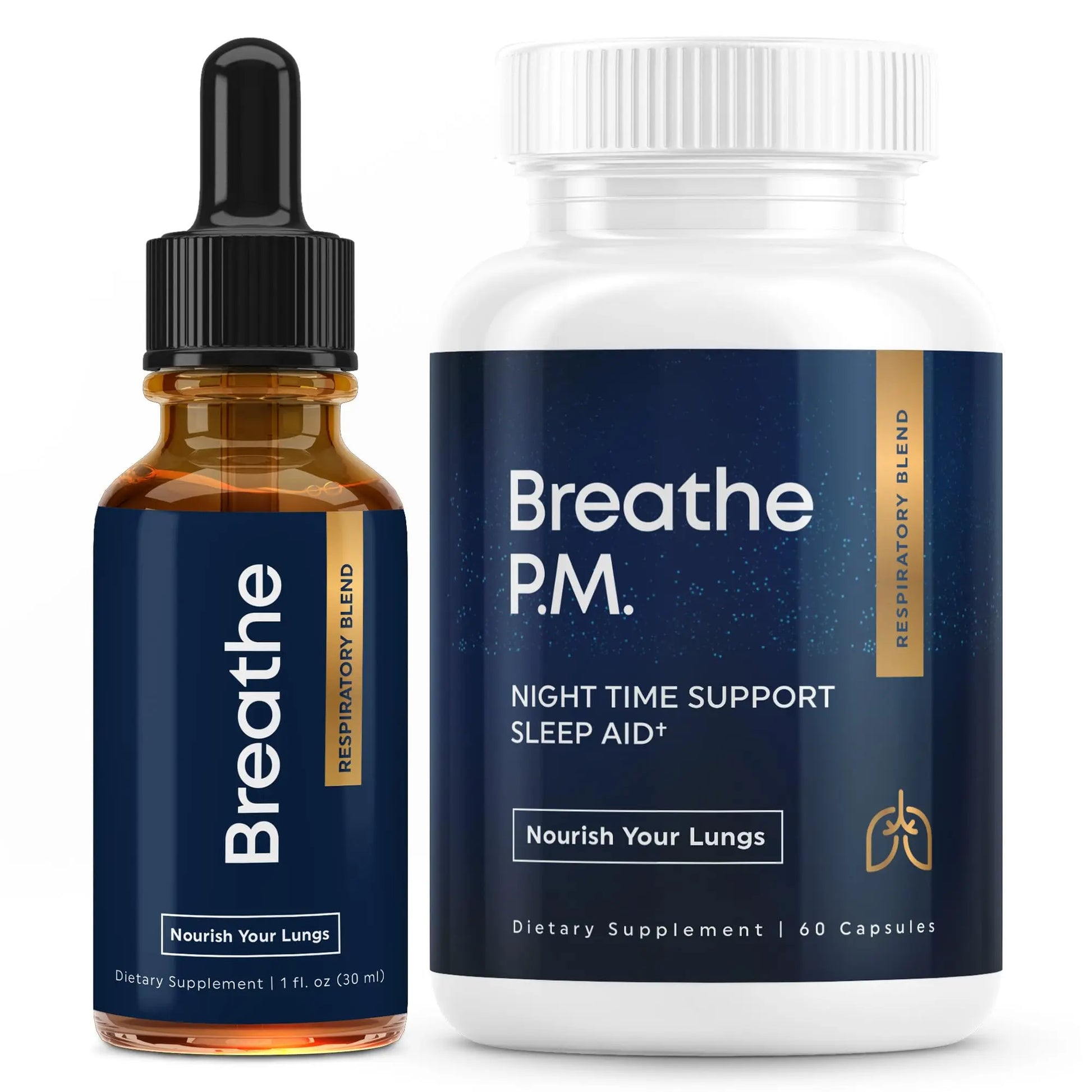 BREATHE & BREATHE PM Bundle - 60 Caps & 1 fl.oz. Mullein Drops for Lungs & Airways: Peppermint, Thyme, & Mullein Leaf Extract for Lungs Detox for Smokers - Clear Mucus & Breathe - GMO-Free & USA-Made Herbal Tea Therapy buy supplements canada