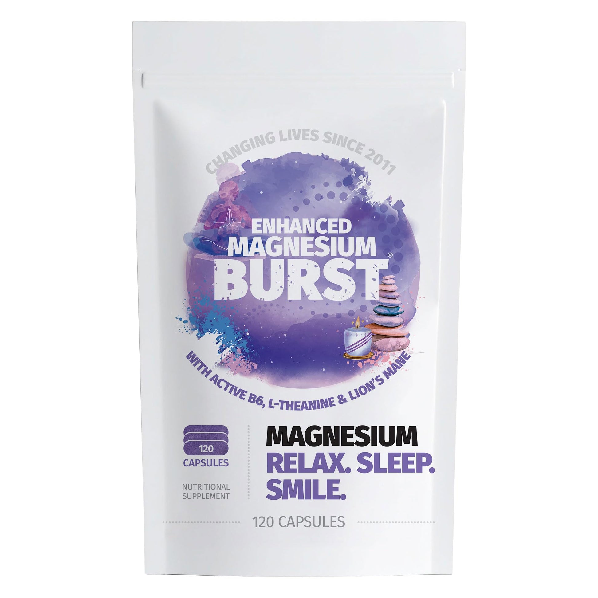 Enhanced Magnesium (Capsules) | Precise 300mg per Serving | Enhancement Blend: Organic Lion's Mane Extract, L-theanine, Active Vitamin B6 | 120 Capsules - by Organic Burst Organic Burst buy supplements canada