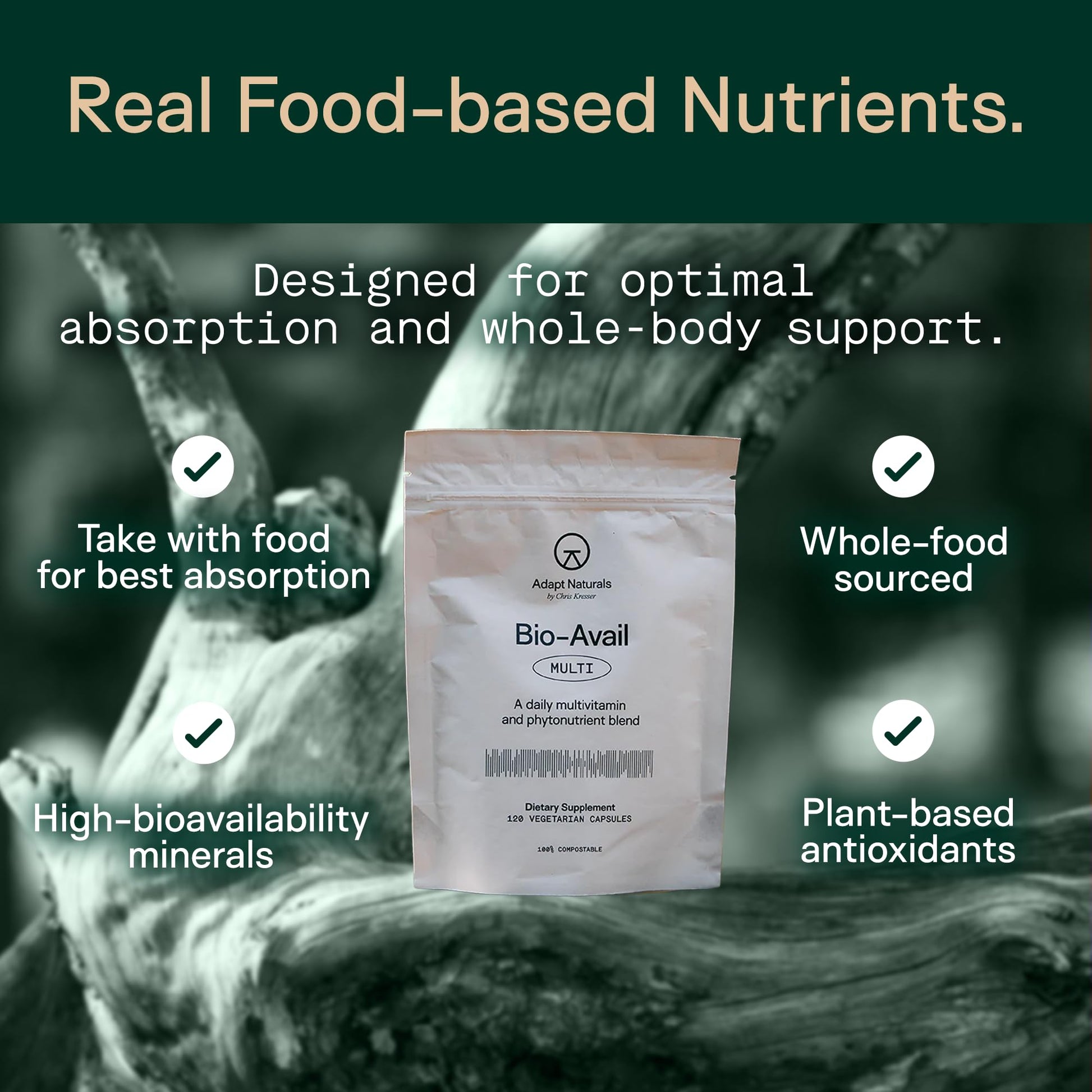 Adapt Naturals Multivitamin for Women & Men, Bioavailable Easy-to-Absorb Multivitamin Daily Supplement with Biotin, Niacin, Vitamin A, B, C, D, E, K1, Zinc, Magnesium - Immune Support - 30 Day Supply ADAPT NATURALS BY CHRIS KRESSER buy supplements canada