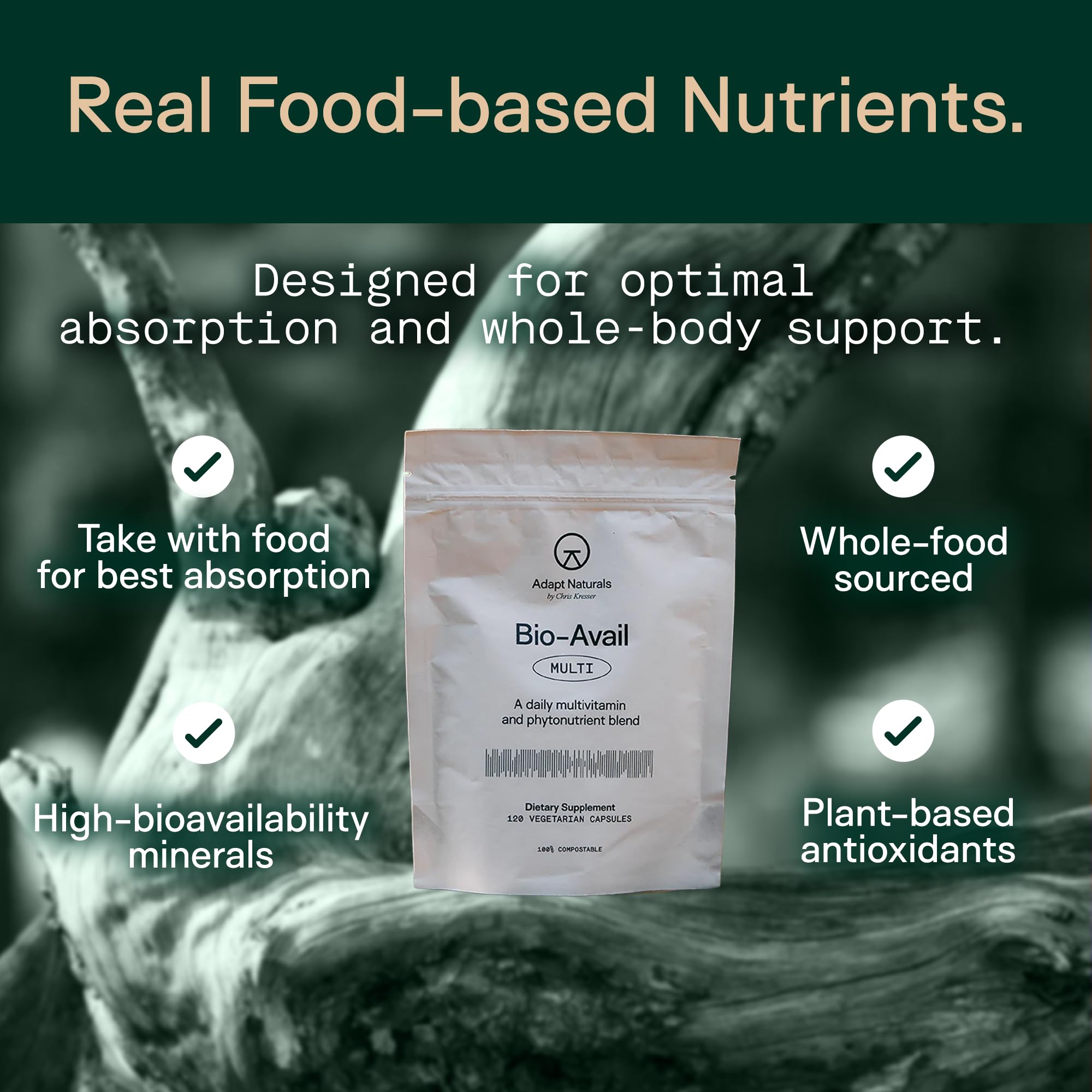 Adapt Naturals Multivitamin for Women & Men, Bioavailable Easy-to-Absorb Multivitamin Daily Supplement with Biotin, Niacin, Vitamin A, B, C, D, E, K1, Zinc, Magnesium - Immune Support - 30 Day Supply ADAPT NATURALS BY CHRIS KRESSER buy supplements canada