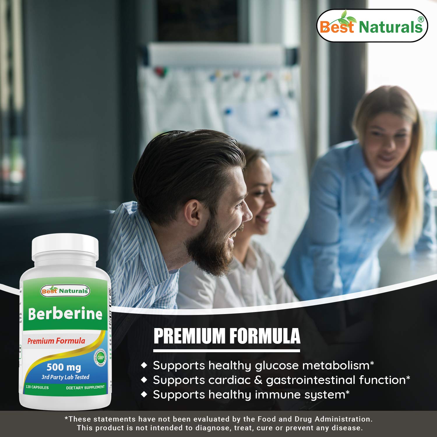 Best Naturals Berberine 500mg 120 Capsules - Supports Immune Function, Cardiovascular Best Naturals buy supplements canada