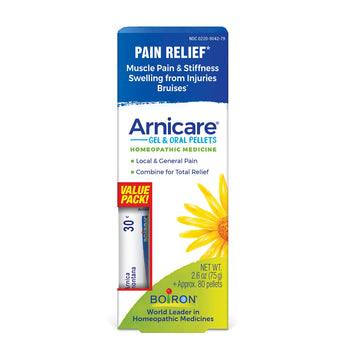 Boiron Arnicare Gel and Arnica 30c Value Pack for Pain Relief, Muscle Soreness, and Swelling from Bruising or Injury - 2.6 oz + 80 Pellet Tube Boiron buy supplements canada