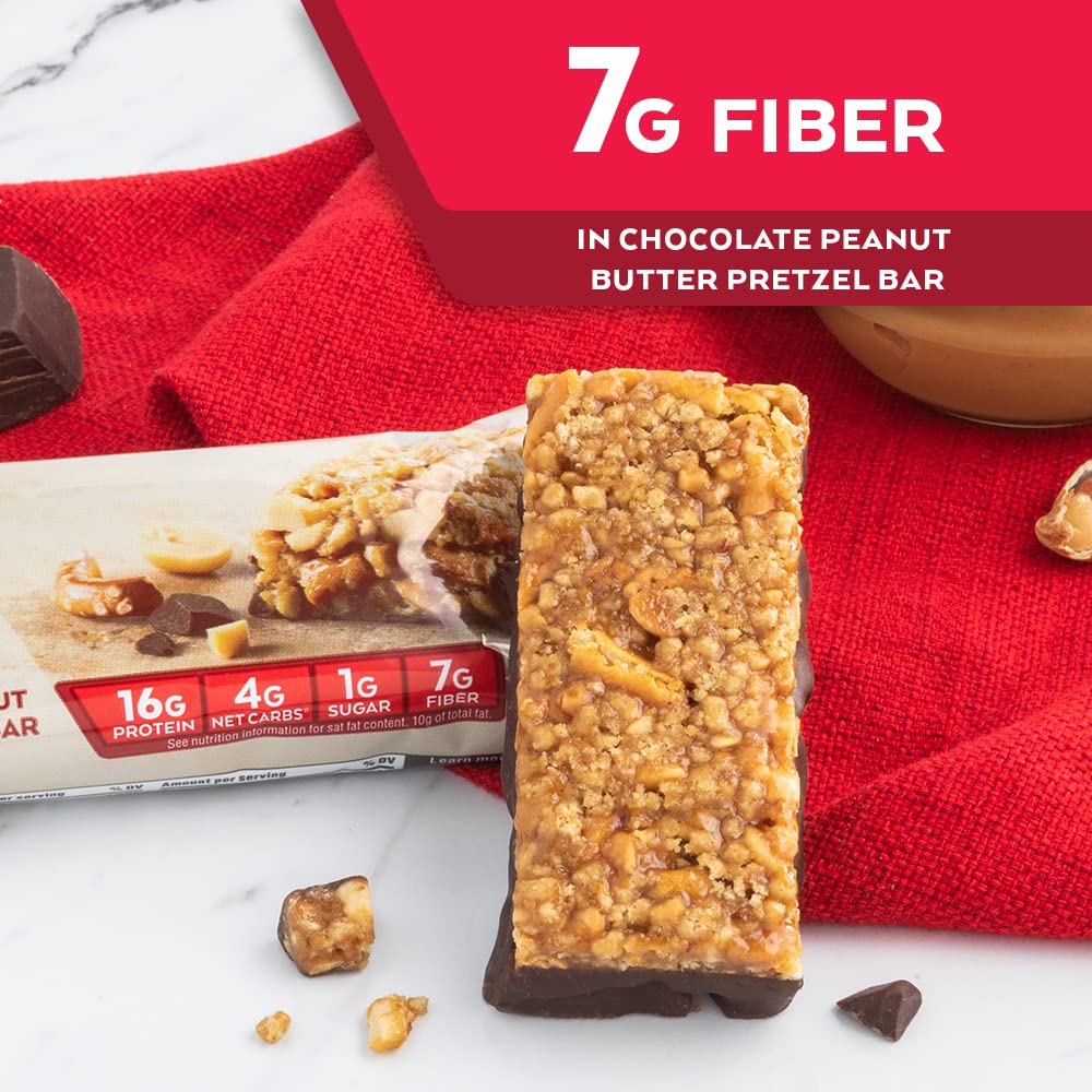 Atkins Chocolate Peanut Butter Pretzel Protein Meal Bar, High Fiber, 16g Protein, 1g Sugar Atkins buy supplements canada