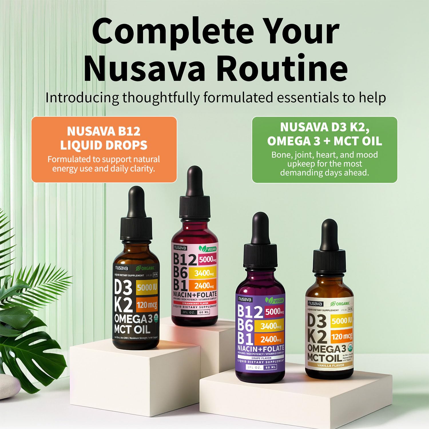 (2 Pack) Vitamin B12 and B6 Liquid Drops, B12 Sublingual Vitamin B Complex - B 12 Vitamin 5000mcg - B12 Methylcobalamin for Energy NUSAVA buy supplements canada