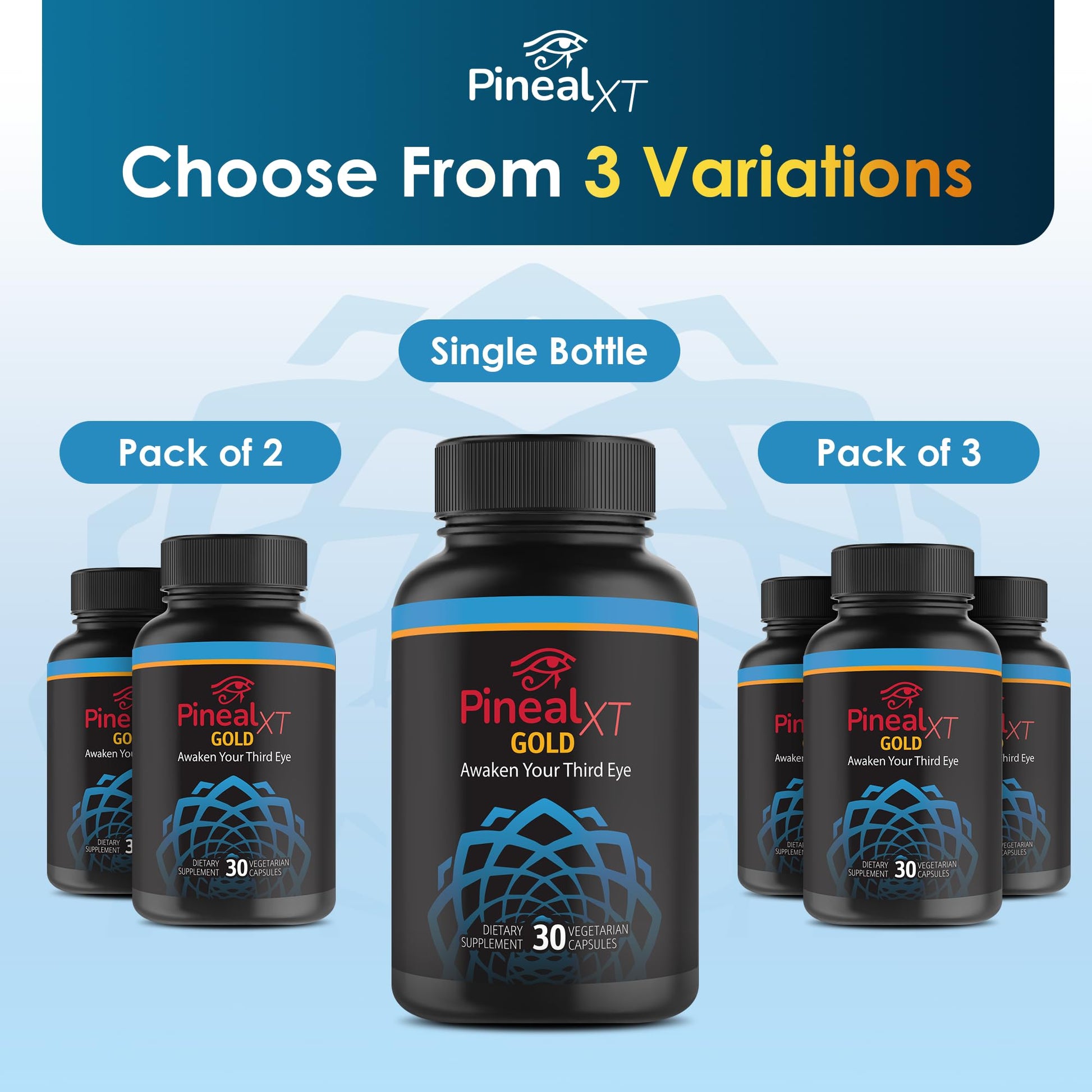 Nutraville Pineal XT Gold - Pineal Gland Supplement - Third Eye Awakening - Focus and Memory Supplement for Brain - 7 Powerful Ingredients Decalcify, Detox, and Activate Your Pineal Gland, 2 Pack Nutraville buy supplements canada