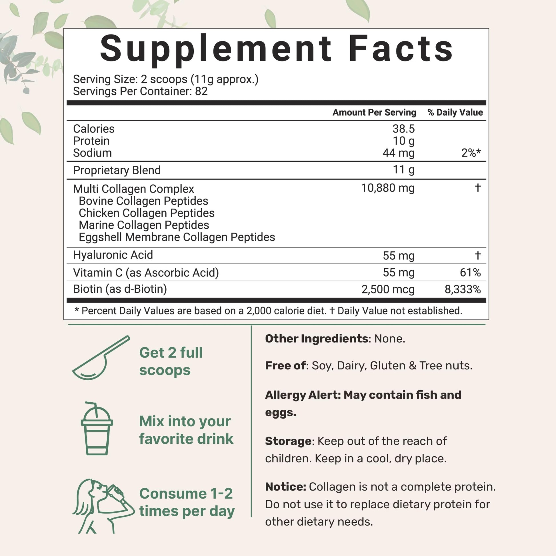 Micro Ingredients Multi Collagen Protein Powder, 2 Pounds – Type I,II,III,V,X with Biotin Micro Ingredients buy supplements canada