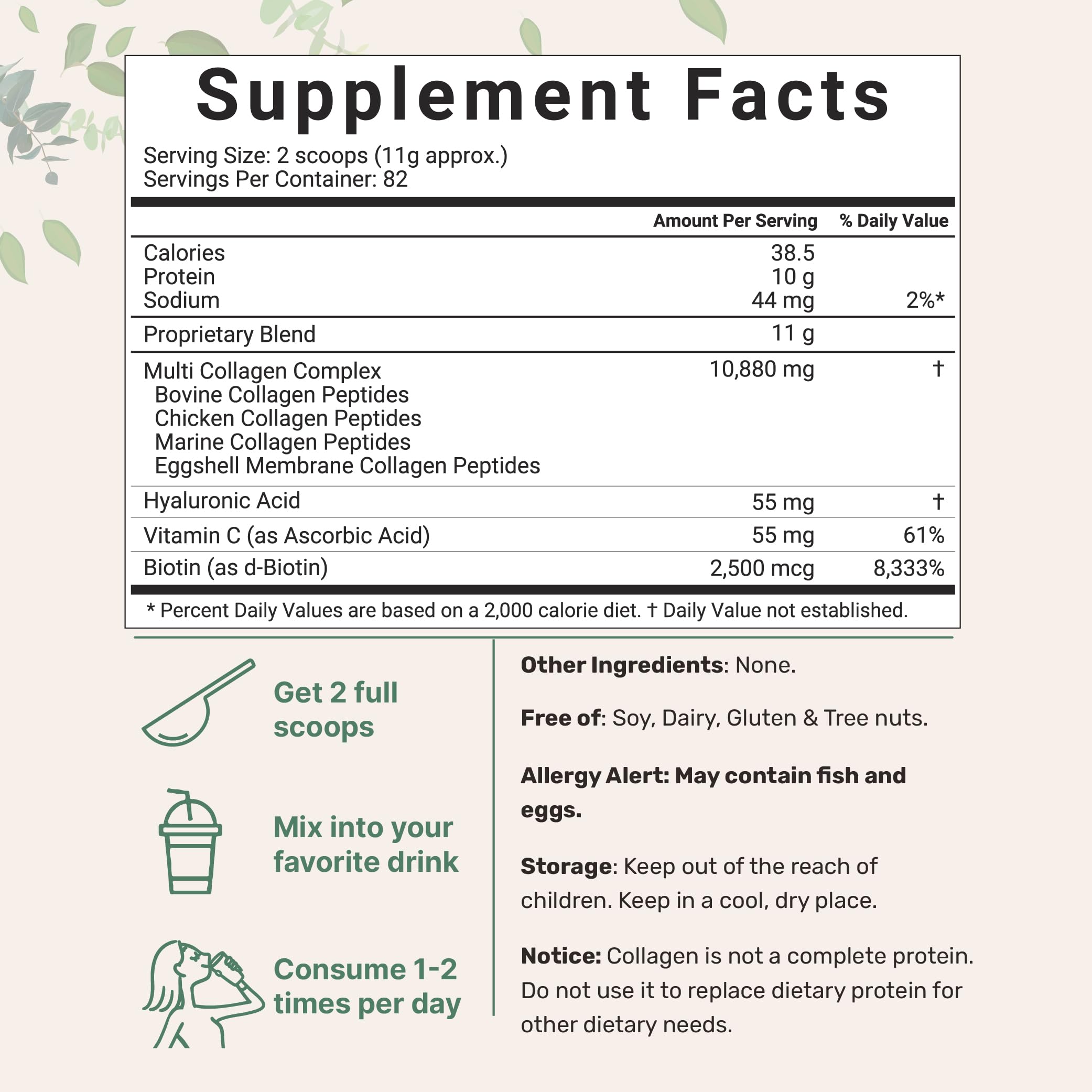 Micro Ingredients Multi Collagen Protein Powder, 2 Pounds – Type I,II,III,V,X with Biotin Micro Ingredients buy supplements canada