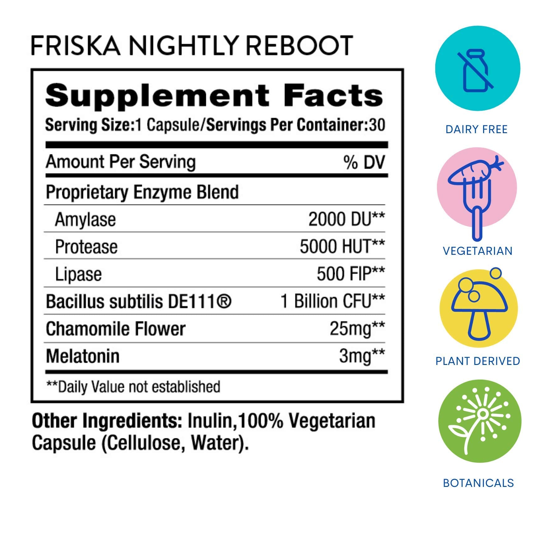 FRISKA Nightly Reboot Enzyme and Probiotics Supplement, Promotes Better Digestion FR!SKA buy supplements canada