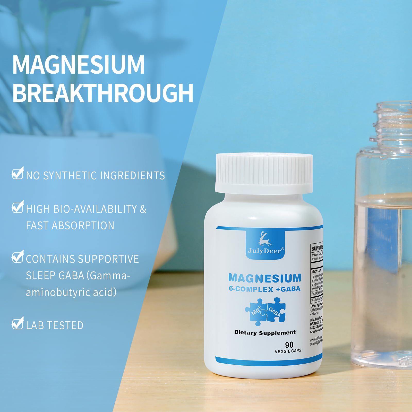 3 Bottles Sixfold Magnesium Complex | 350mg of Magnesium Glycinate, Malate, Citrate, Taurine, Oxide, Mg+ for Muscles,Nerves,& Energy, GABA Sleep Support | High Absorption | Vegan | 90 Capsules Risabou buy supplements canada