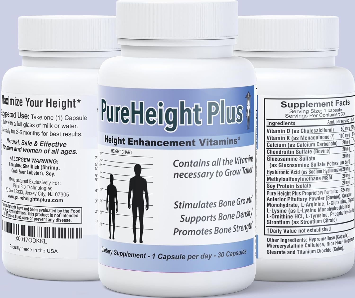 PureHeight Plus Height Enhancement Vitamins PURE BIOTECHNOLOGIES buy supplements canada