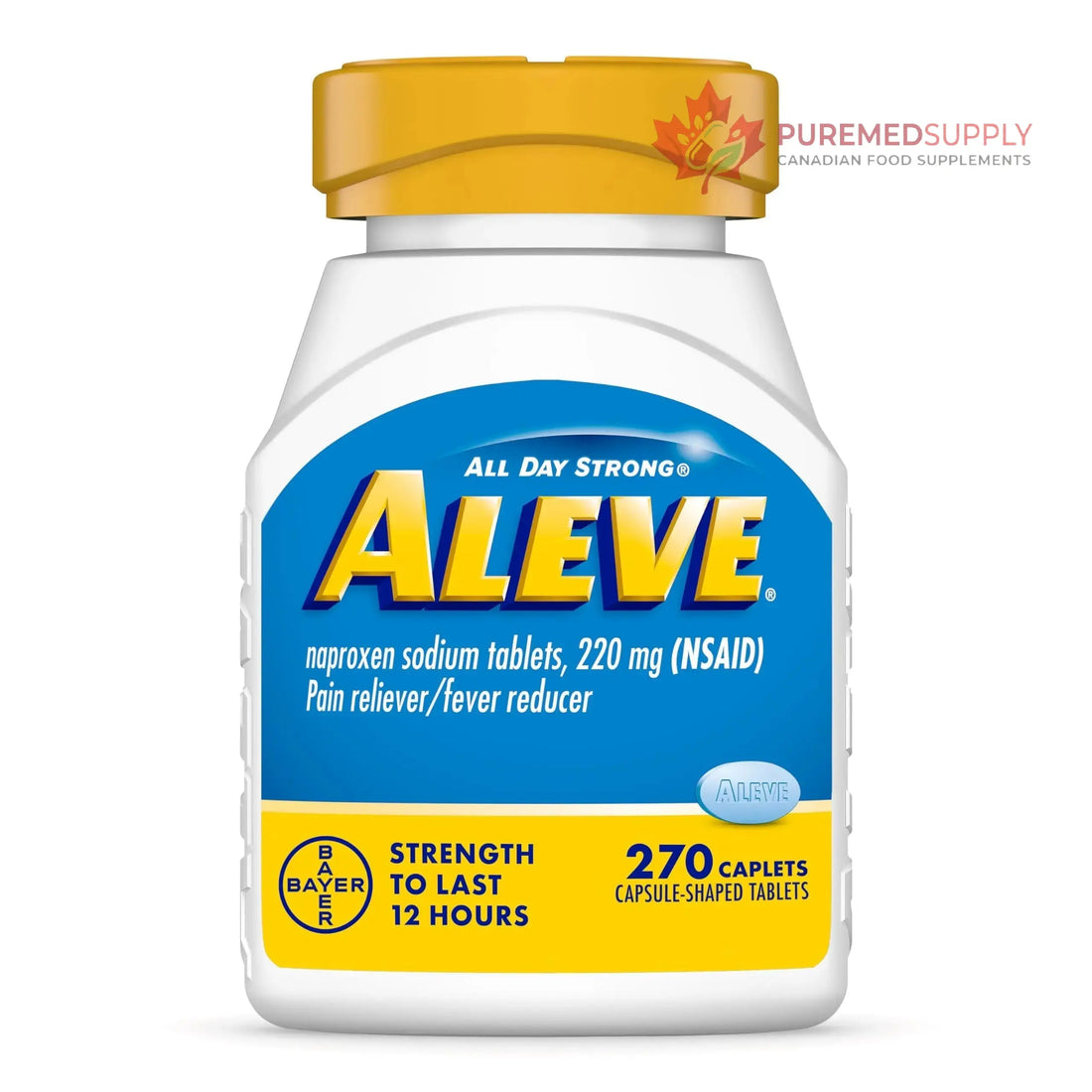 Aleve Pain Reliever & Fever Reducer Naproxen Sodium Caplets, Body Pain Relief, 270 Count Aleve buy supplements canada
