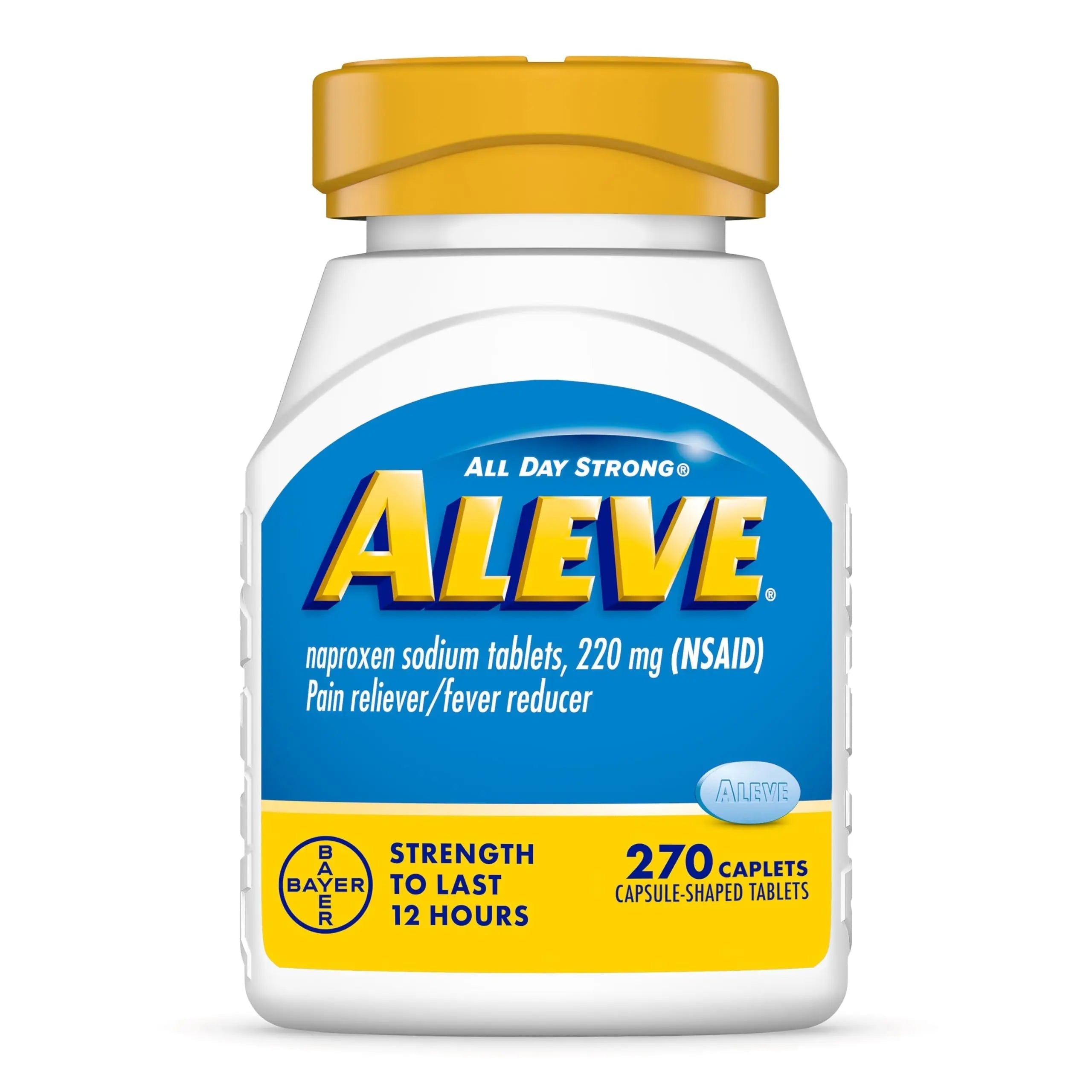 Aleve Pain Reliever & Fever Reducer Naproxen Sodium Caplets, Body Pain Relief, 270 Count Aleve buy supplements canada