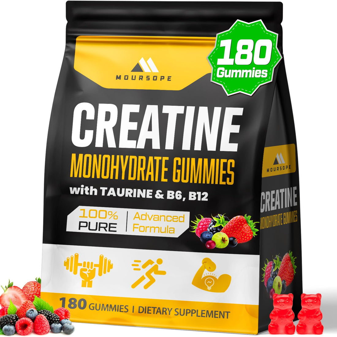 (180 Count) Creatine Monohydrate Gummies for Men & Women - Creatine Pre Workout Gummies for Muscle Builder, Muscle Strength, Recovery, Endurance, Energy, Moursope buy supplements canada