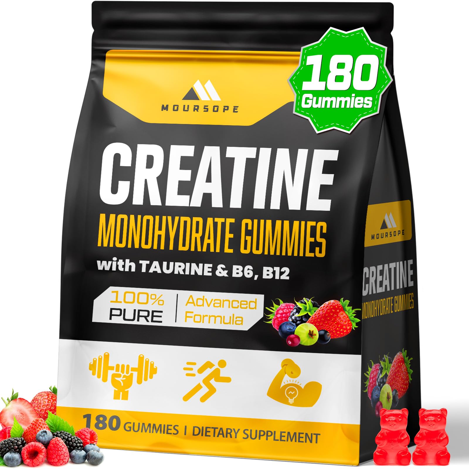 (180 Count) Creatine Monohydrate Gummies for Men & Women - Creatine Pre Workout Gummies for Muscle Builder, Muscle Strength, Recovery, Endurance, Energy, Moursope buy supplements canada