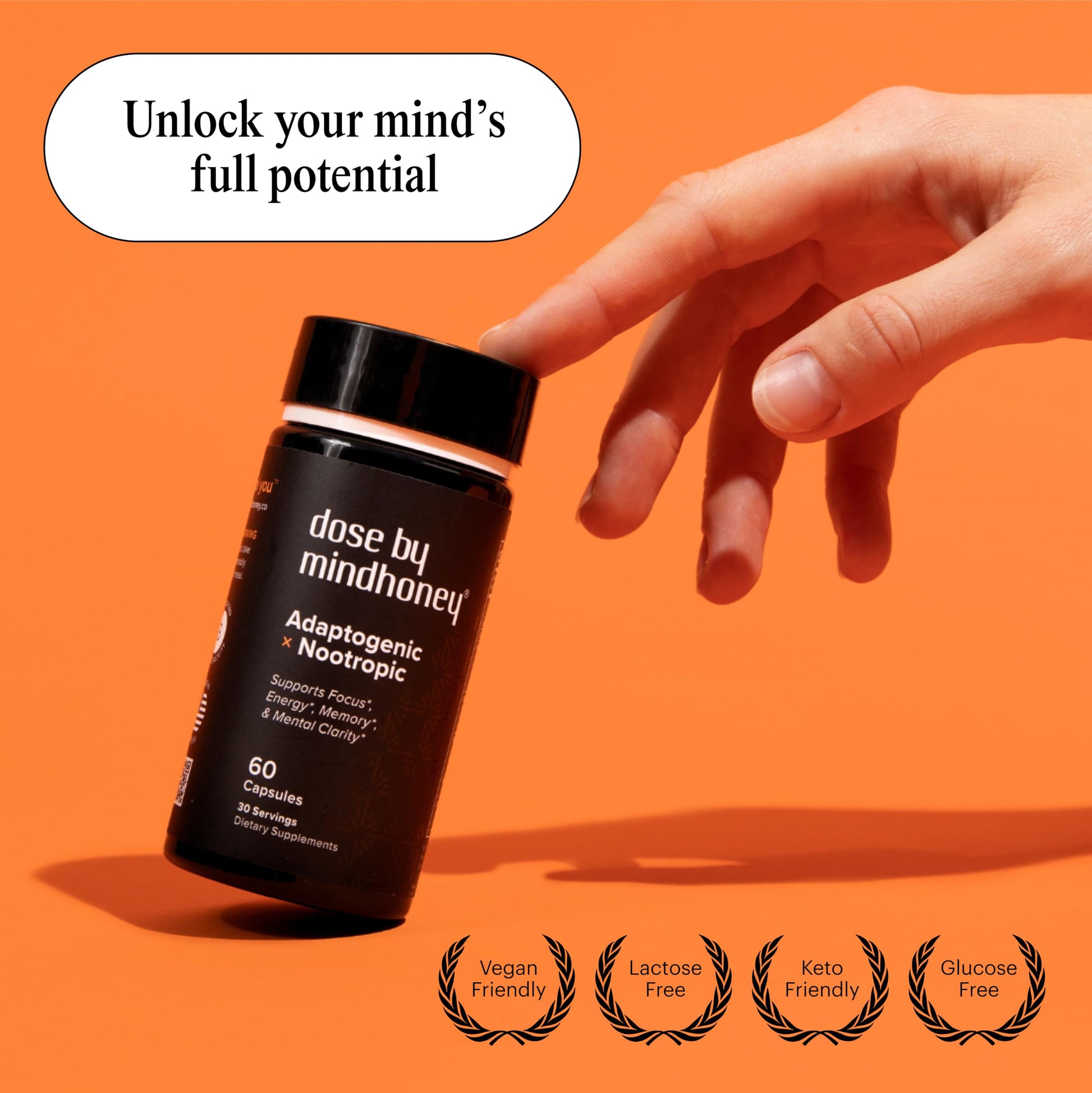 MINDHONEY | DOSE 60 Count, Premium All-in-One Nootropic Brain Supplement | Focus, Mood, Energy, & Memory | Functional Mushrooms & Adaptogens - Lion’s Mane, Ashwagandha, L-Theanine, Bacopa, & Vitamins MINDHONEY buy supplements canada