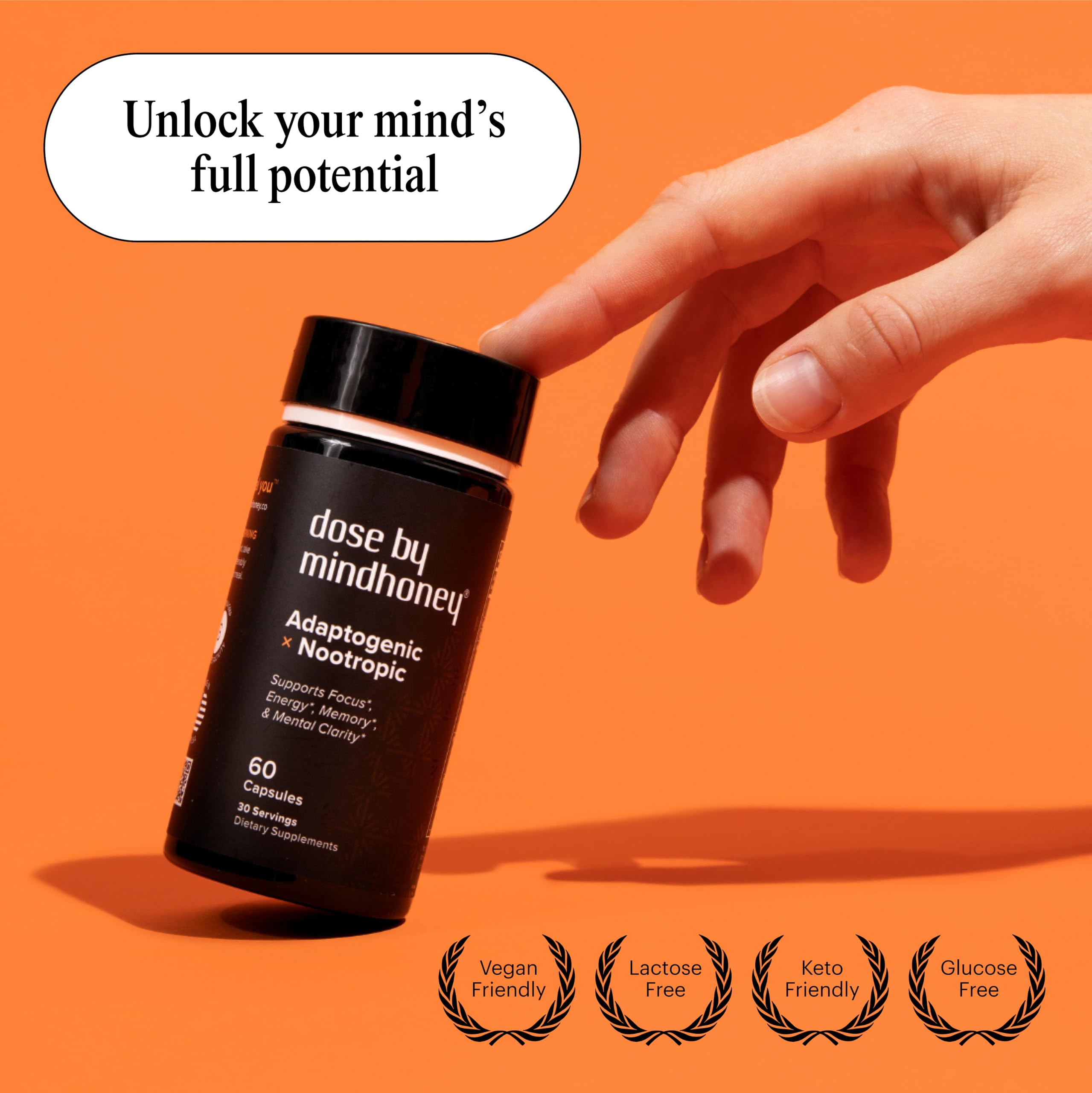 MINDHONEY | DOSE 60 Count, Premium All-in-One Nootropic Brain Supplement | Focus, Mood, Energy, & Memory | Functional Mushrooms & Adaptogens - Lion’s Mane, Ashwagandha, L-Theanine, Bacopa, & Vitamins MINDHONEY buy supplements canada