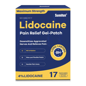 Sumifun 4% Lidocaine Patches Maximum Strength - Pain Relieving Gel Patch for Muscle Soreness, Back Ache, Knee, Neck & Joint Pains - Topical Analgesic (Large, Count, 17) Sumifun buy supplements canada