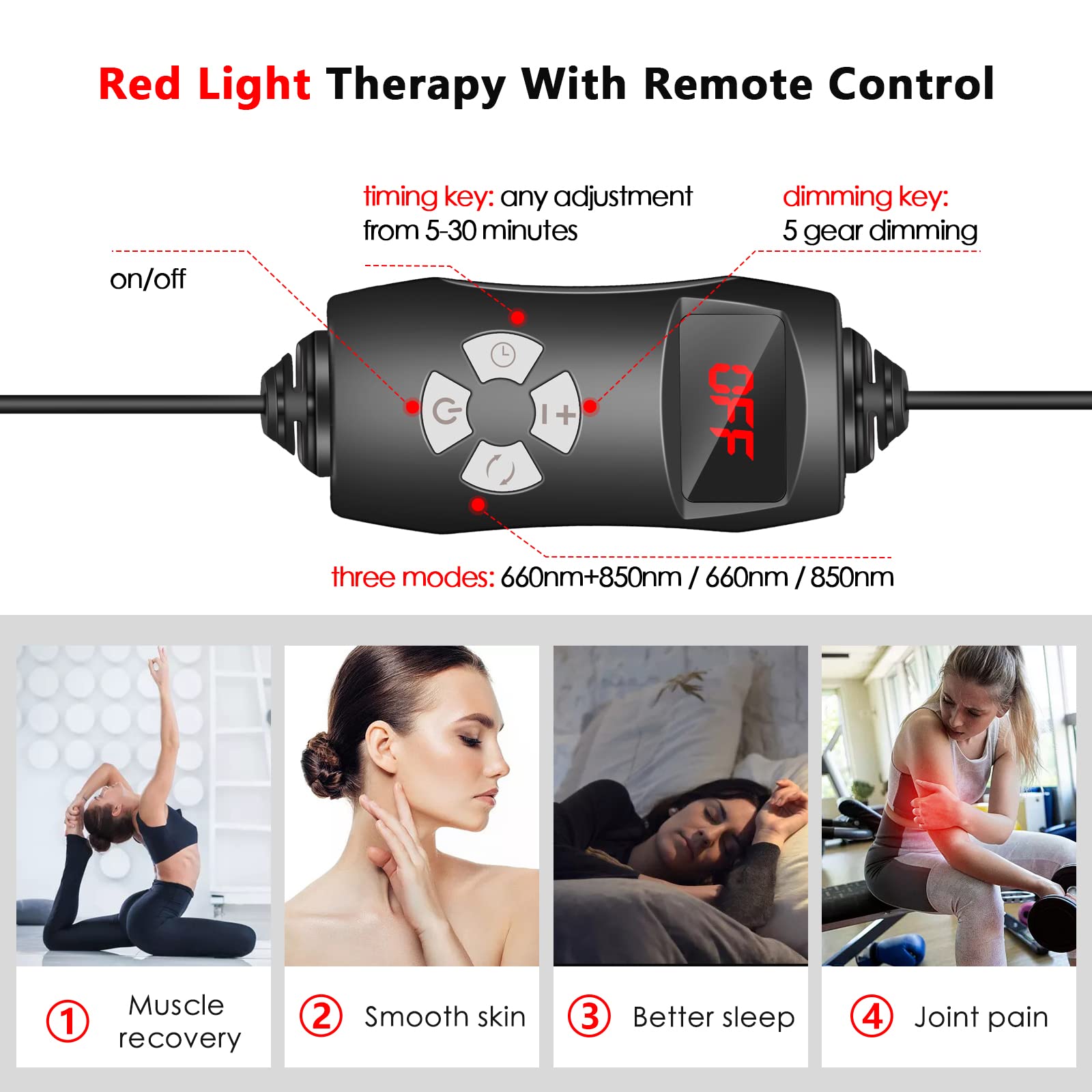 RUISQM Red Light Therapy Lamp, Infrared Light Therapy with Stand - 660nm Redlight & 850nm RUISQM buy supplements canada