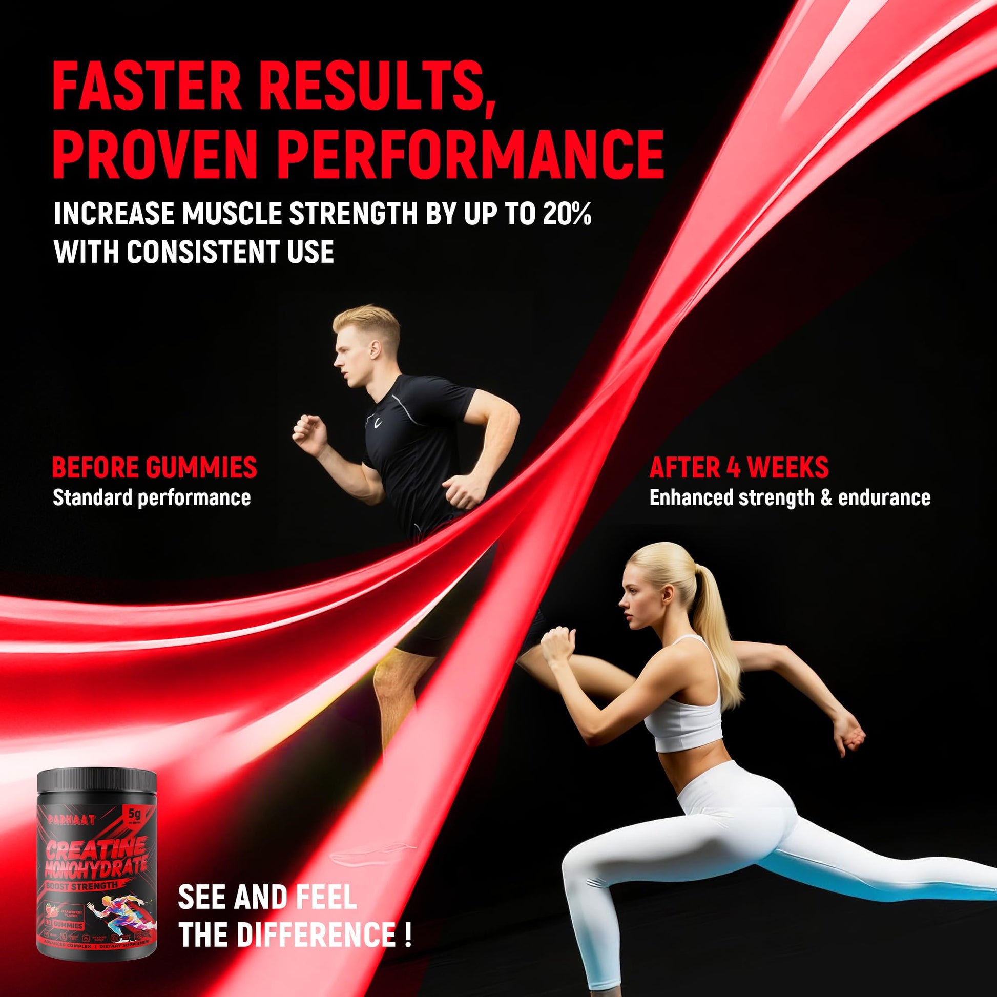 NSF Certified Creatine Gummy - Creatine Monohydrate Gummies 5g for Men & Women - Boost Focus,Strength, and Endurance, Vegan, Gluten-Free, Non-GMO, 2.5 Gram Creatine Parhaat buy supplements canada