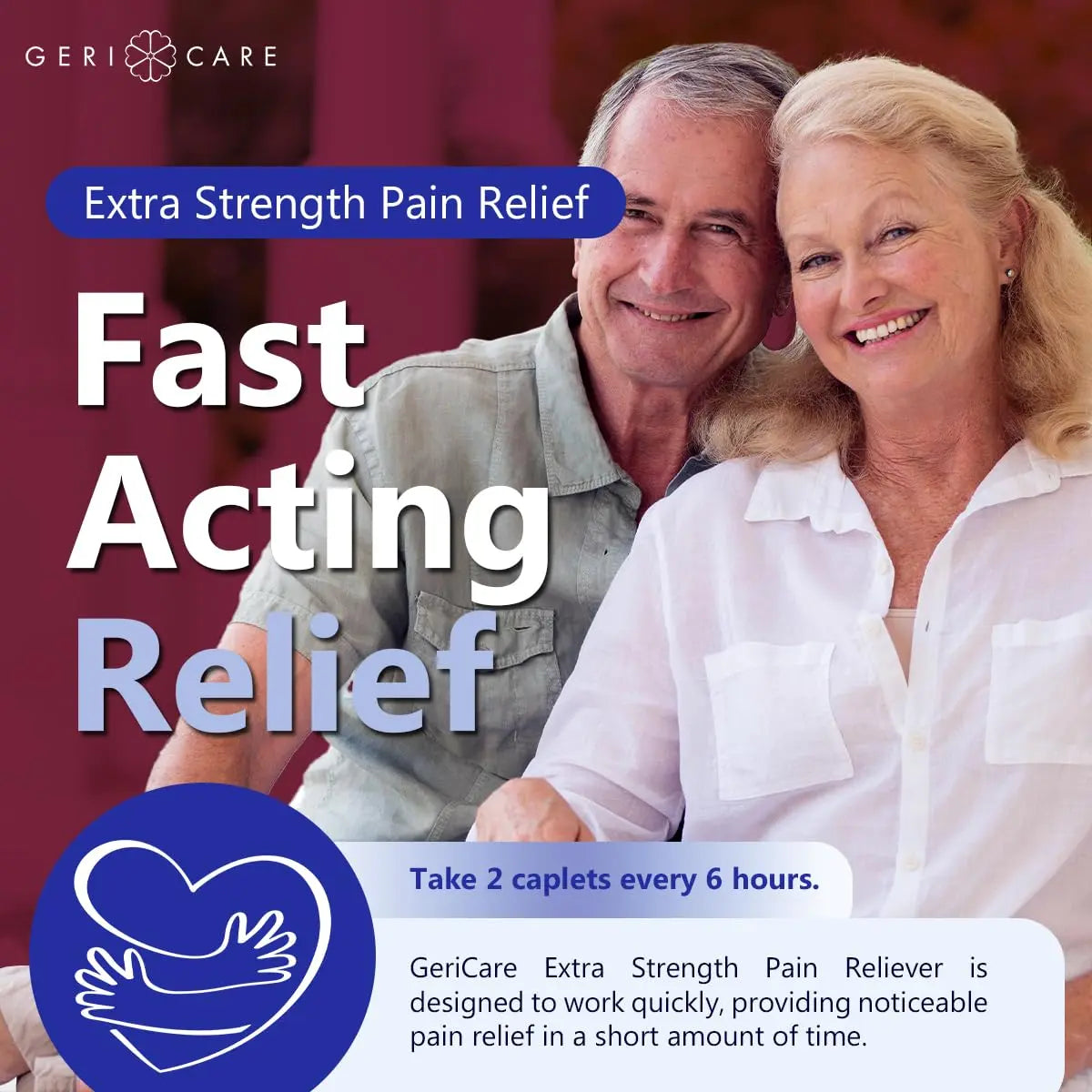GeriCare Pain Reliever Extra Strength Caplets – 100 Count – Acetaminophen 250mg, Aspirin 250mg (NSAID), Caffeine 65mg – Powerful Triple-Action Formula for Headaches, Migraines & Minor Aches (2 Pack) GeriCare buy supplements canada