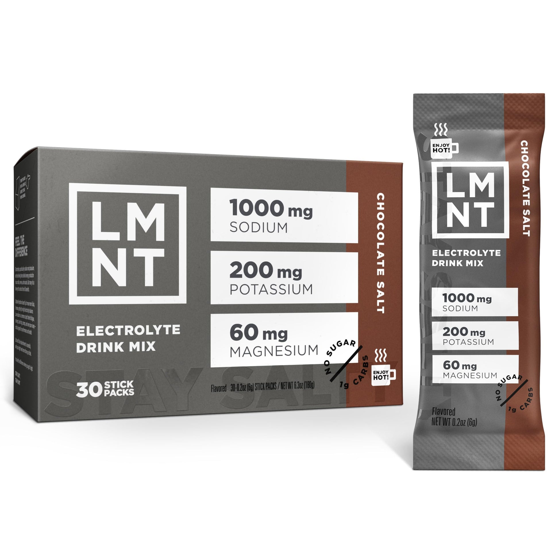 LMNT Zero Sugar Hot Chocolate or Coffee Mixer - Chocolate Salt | Drink Mix | 30-Count Drink LMNT buy supplements canada