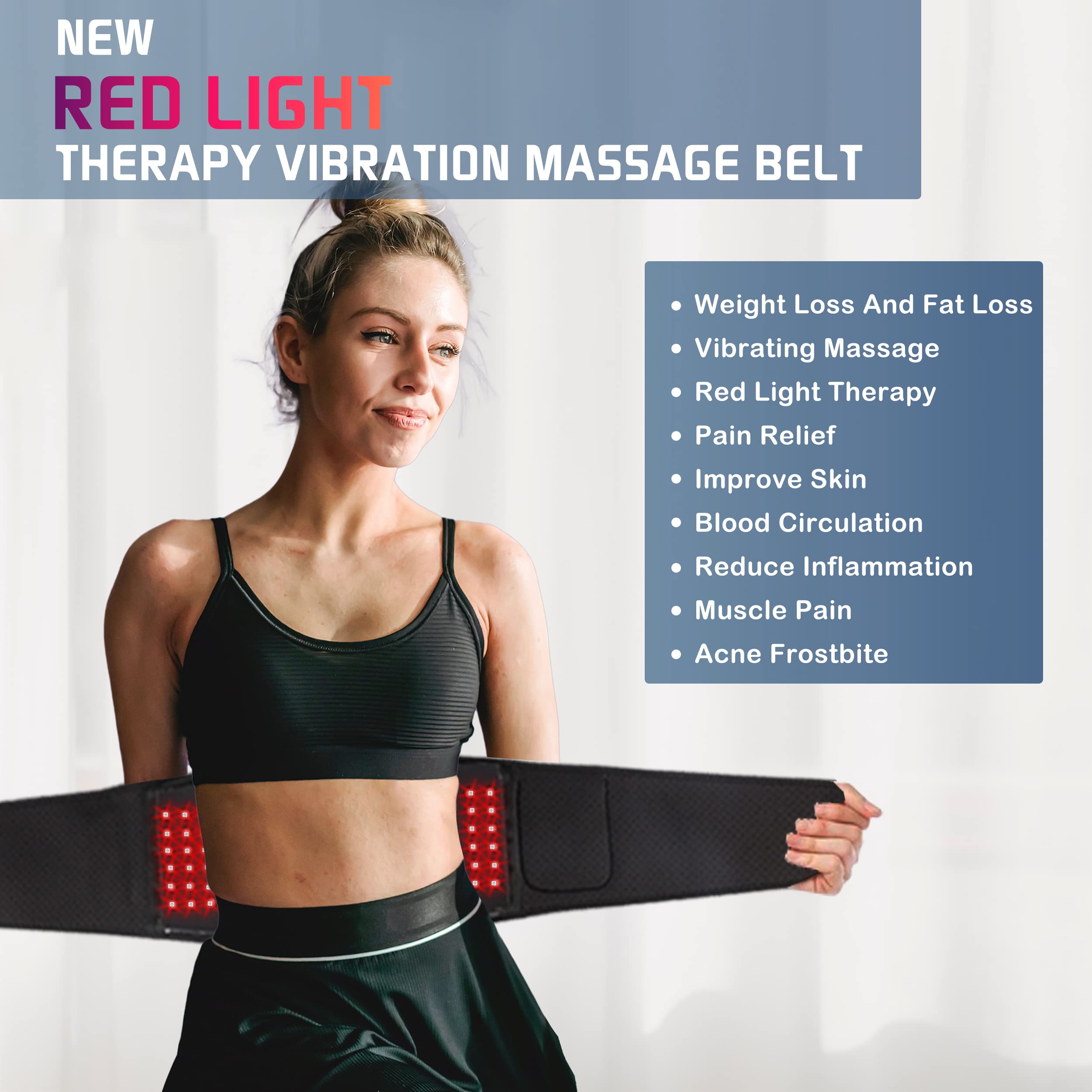 Infrared Red Light Therapy Belt:LED Lamp Vibration Near Body Pain Relief Device Wrap Red Fellibay buy supplements canada
