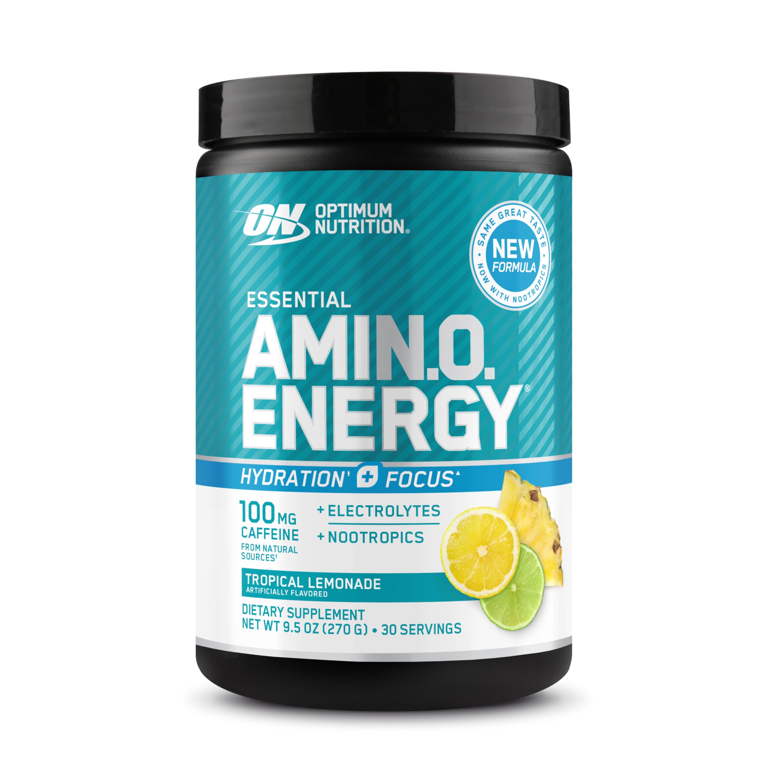 Optimum Nutrition Amino Energy Powder Plus Focus, with BCAA, Electrolytes, and Caffeine, Tropical Lemonade, 30 Servings (Packaging May Vary) Optimum Nutrition buy supplements canada