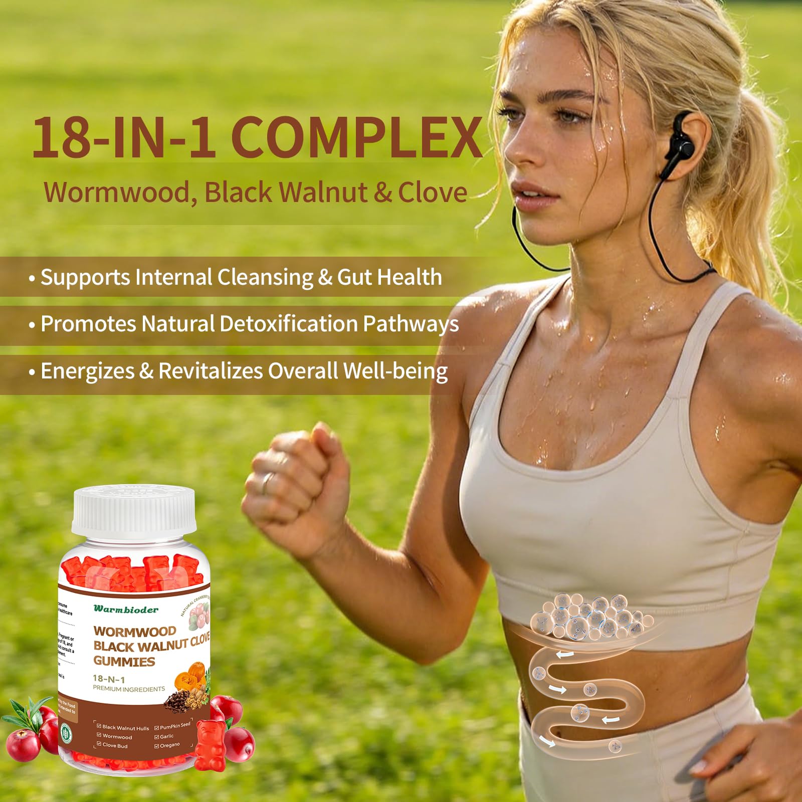 18-in-1 Wormwood Black Walnut Clove Gummies for Adults,Liver Support,with Pumpkin Seed Oil,Rapid Gut Cleanse & Digestive Health with Clove,Garlic,Turmeric,Oregano,Cranberry Extract Warmbioder buy supplements canada