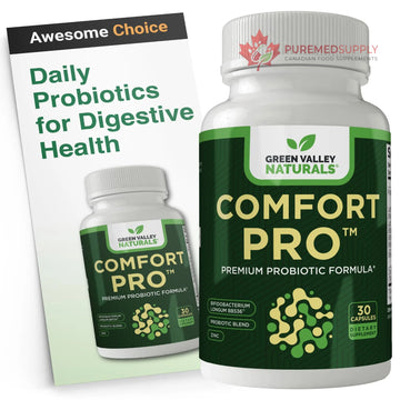 ComfortPro™ Daily Probiotics for Digestive Health | Constipation Relief & Bloating Support for Women & Men | Gut Cleanse with Zinc | Helps Reduce Gas & Promotes Digestive Regularity | Valley Formula GREEN VALLEY NATURALS buy supplements canada