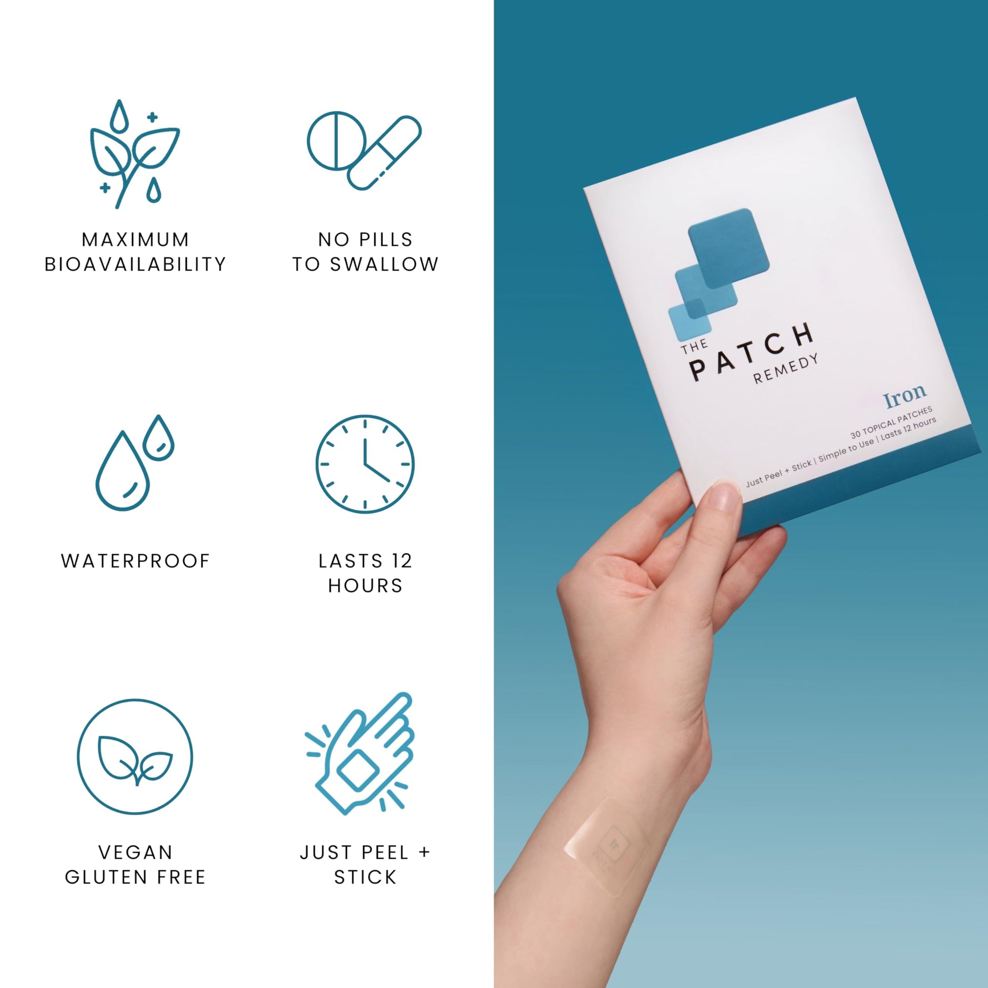 The Patch Remedy Period Patch & Iron Patches Kit - 30 PMS Menstrual Patches for Women with Vitex Chasteberry, Magnesium, Evening Primrose Oil, Dong Quai Extract, Curcumin, Vitamin B6 & E, Iron The Patch Remedy buy supplements canada