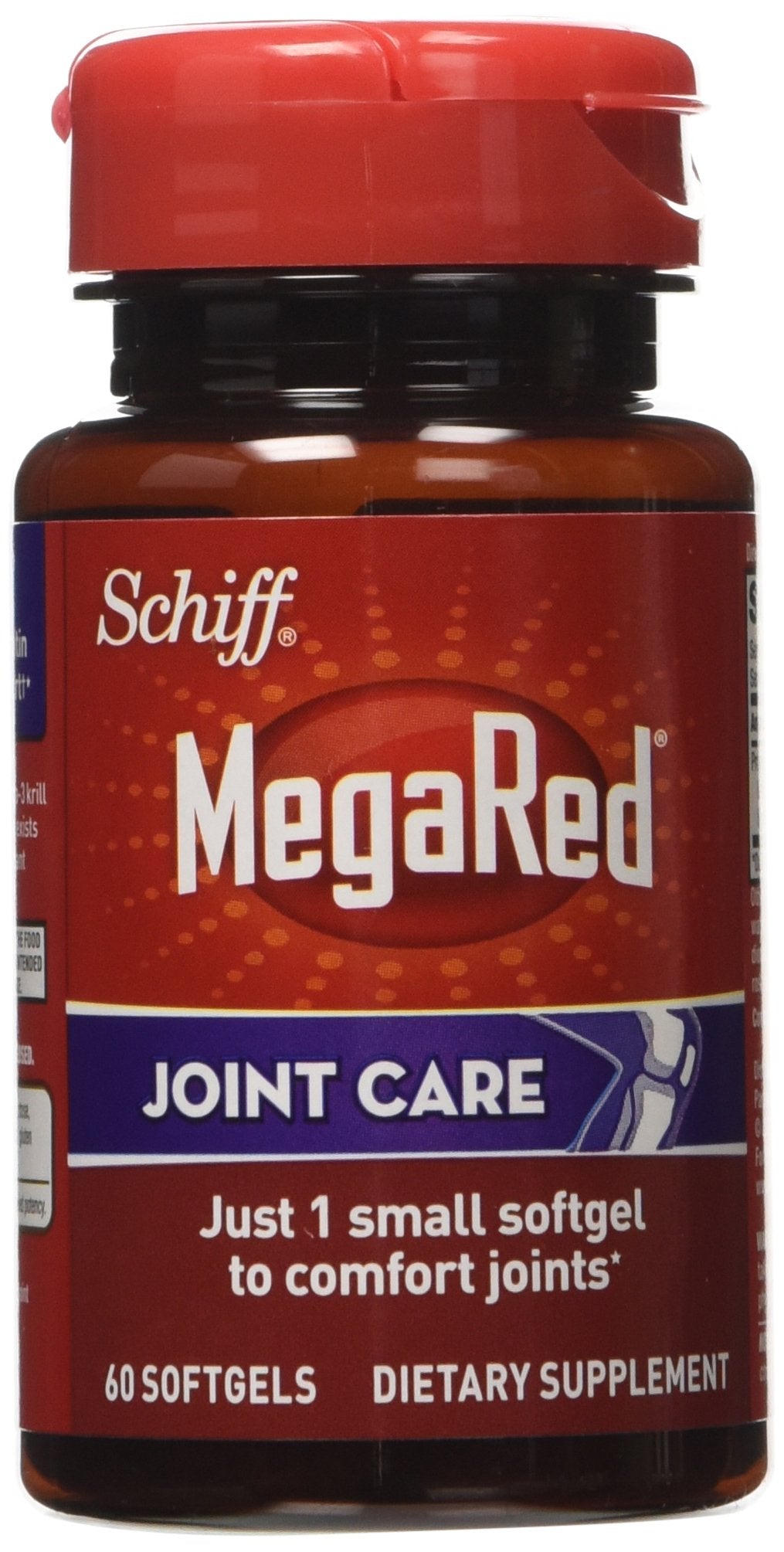 Omega-3 Krill Oil and Joint Supplement - Megared Joint Care 60 softgels - EPA/DHA fatty acids, Antioxidants, Hyaluronic acid, No fishy burp aftertaste as with Fish Oil MegaRed buy supplements canada