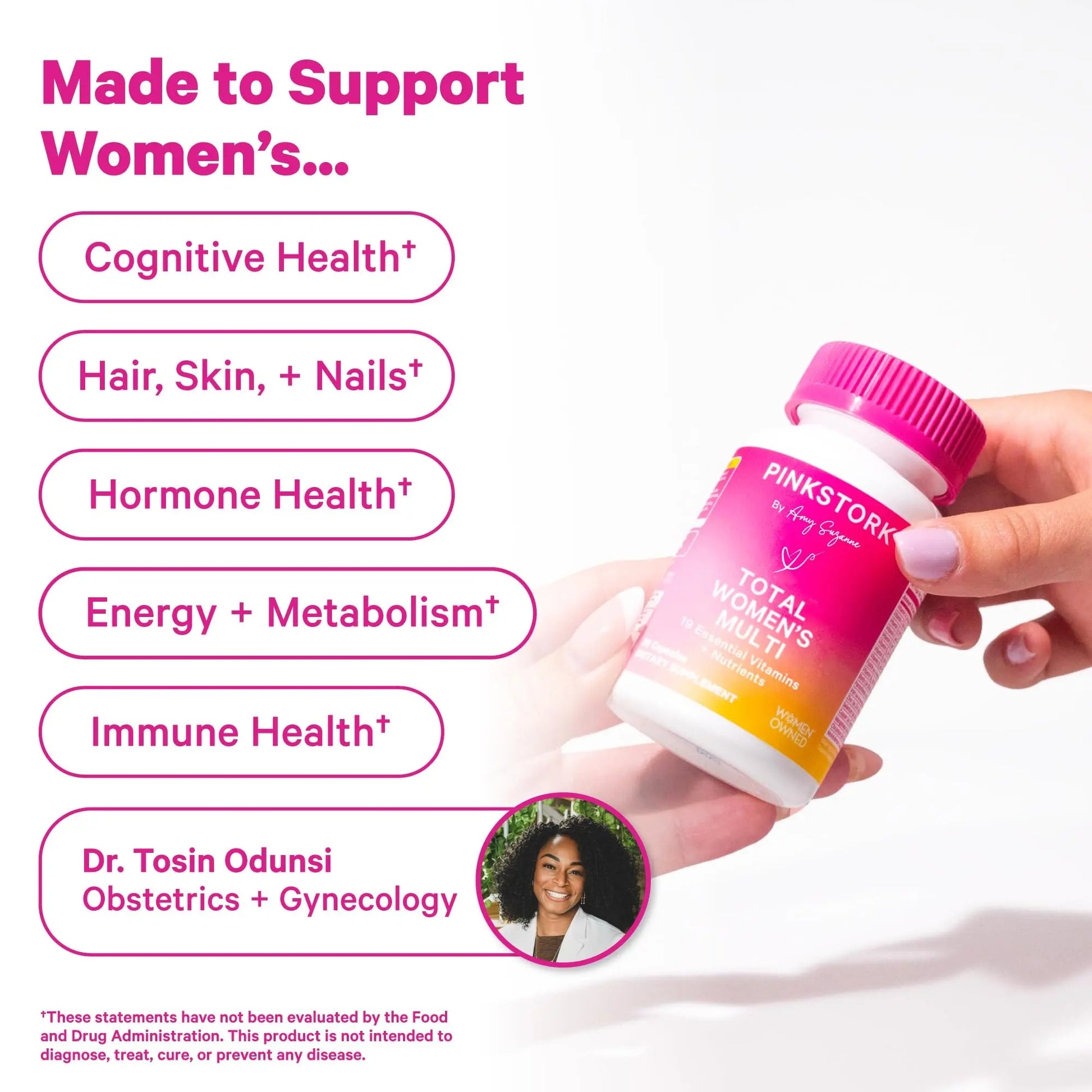Pink Stork Total Women's Multivitamin - 19 Essential Vitamins for Women & Nutrients – Energy, Metabolism, Hormone, Immune & Mood Support Pink Stork buy supplements canada